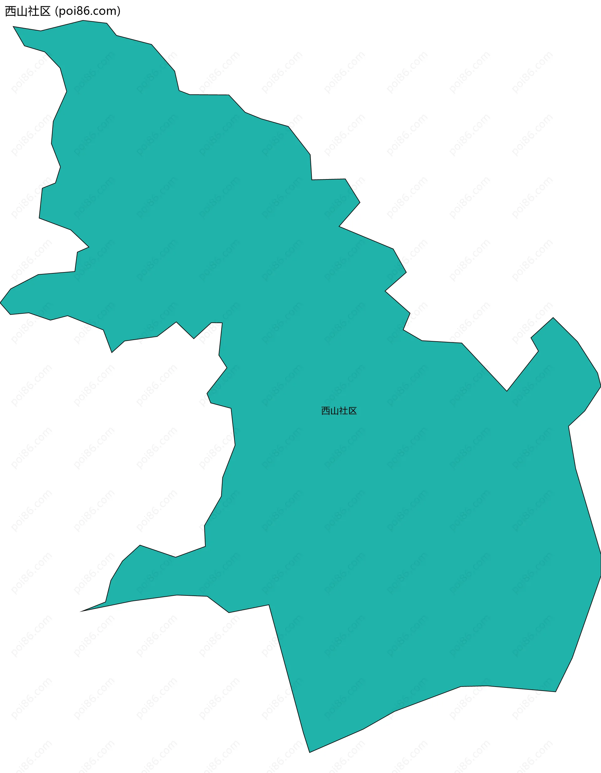西山社区边界地图