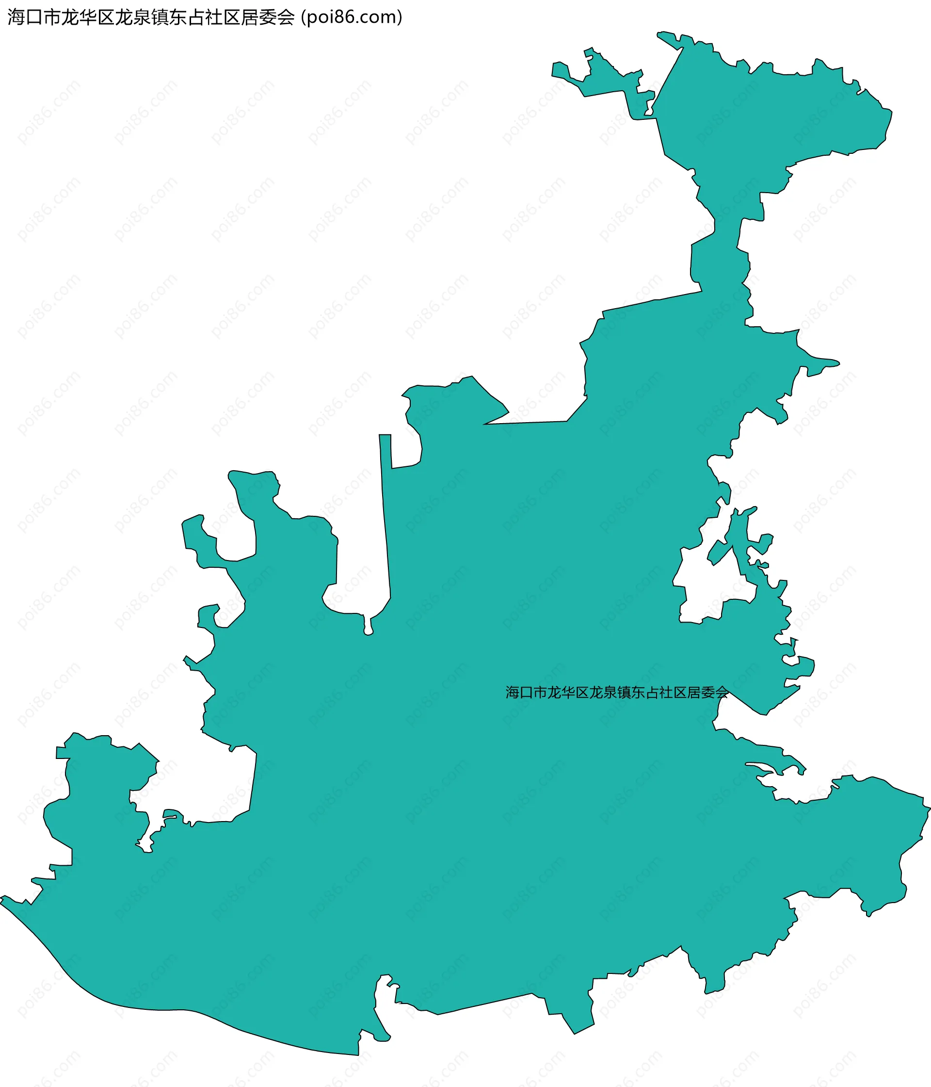 海口市龙华区龙泉镇东占社区居委会边界地图