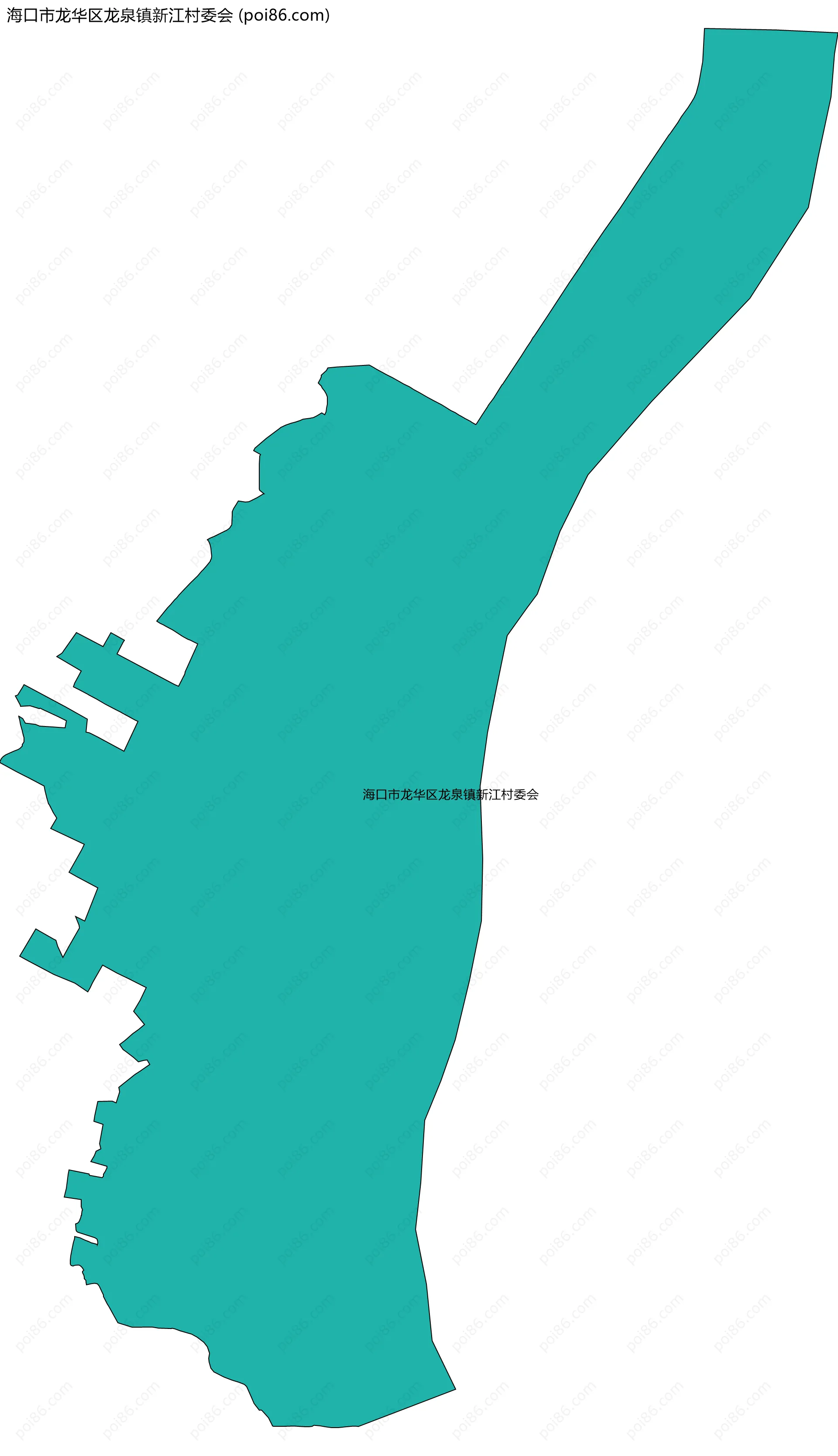 海口市龙华区龙泉镇新江村委会边界地图
