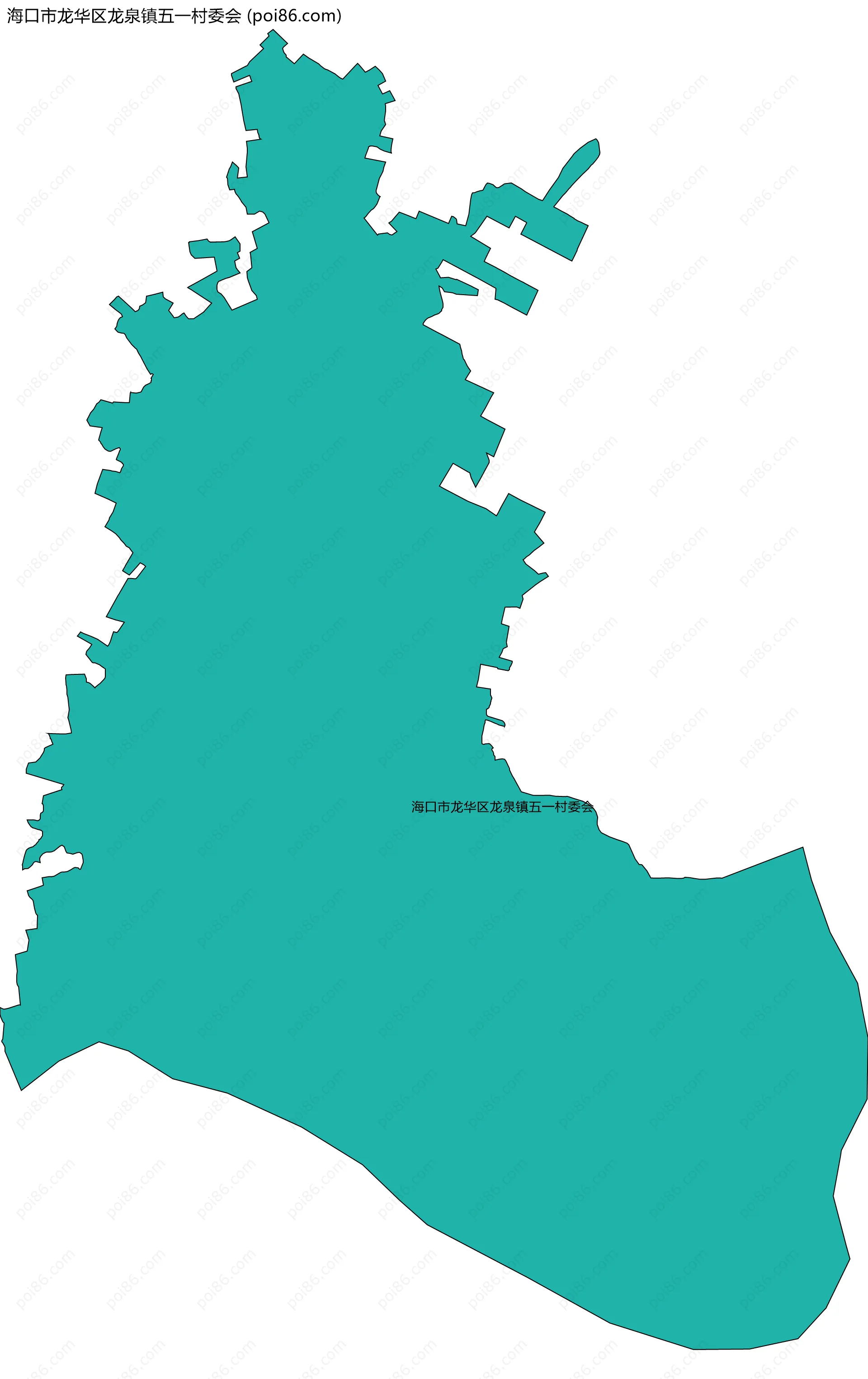 海口市龙华区龙泉镇五一村委会边界地图