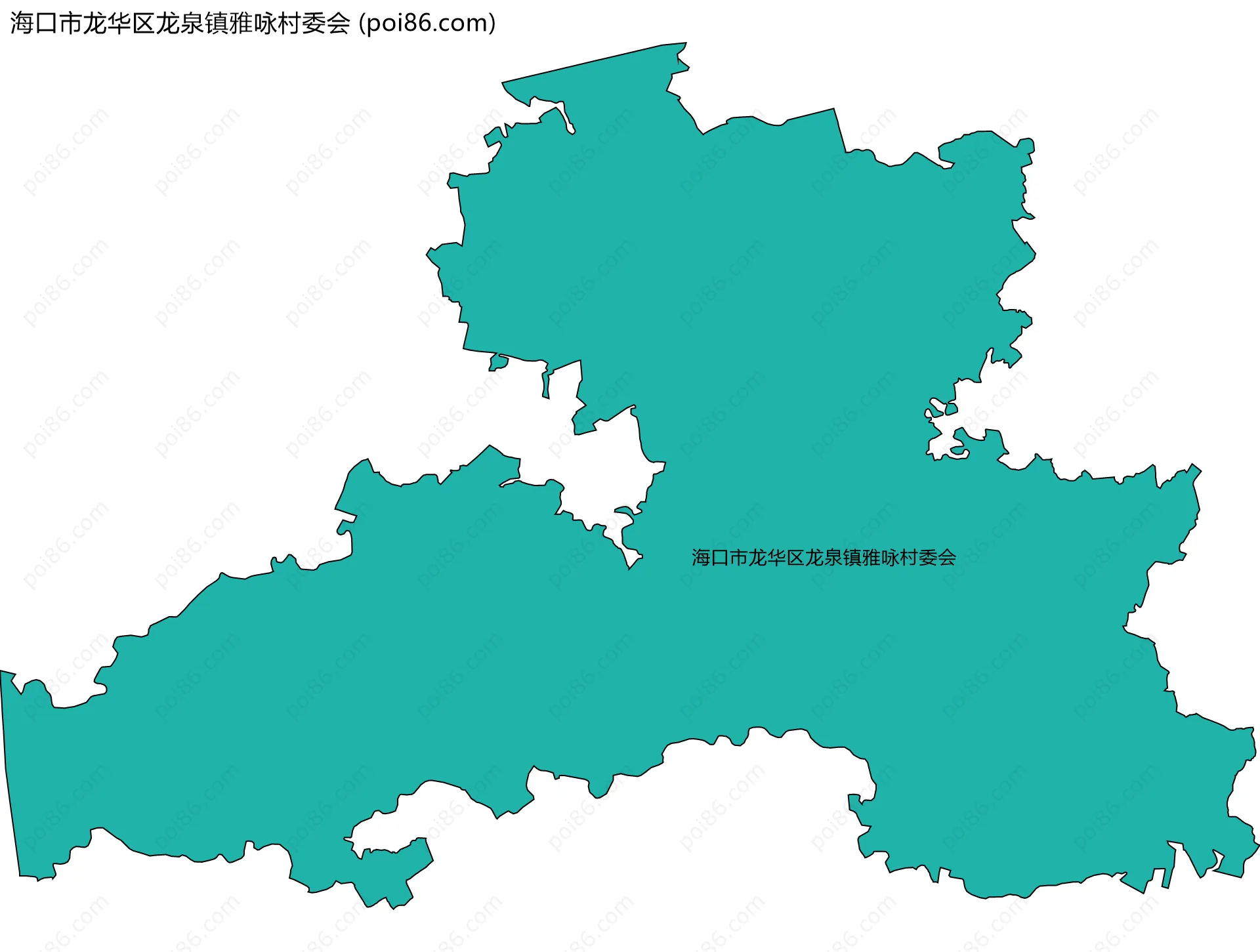 海口市龙华区龙泉镇雅咏村委会边界地图