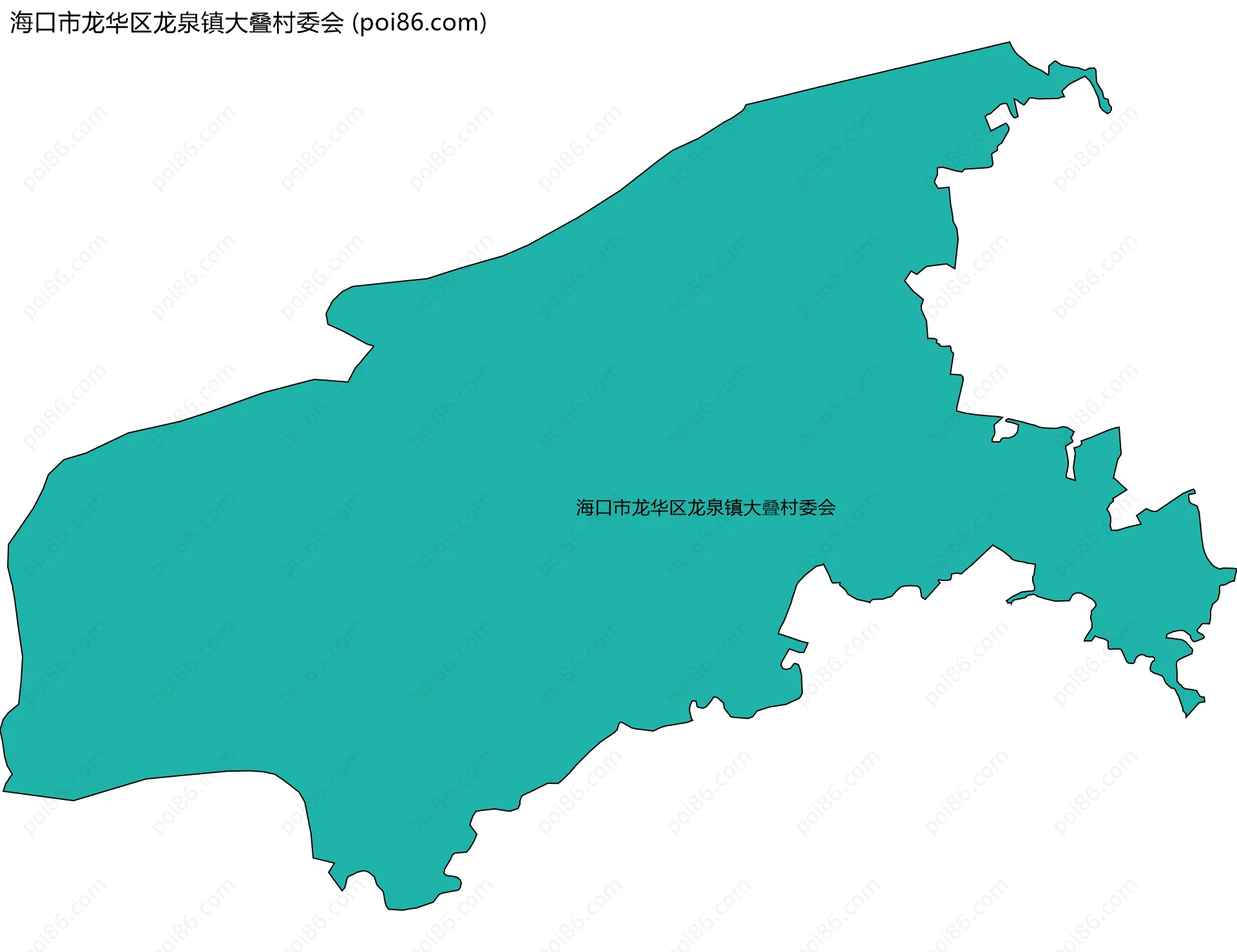 海口市龙华区龙泉镇大叠村委会边界地图