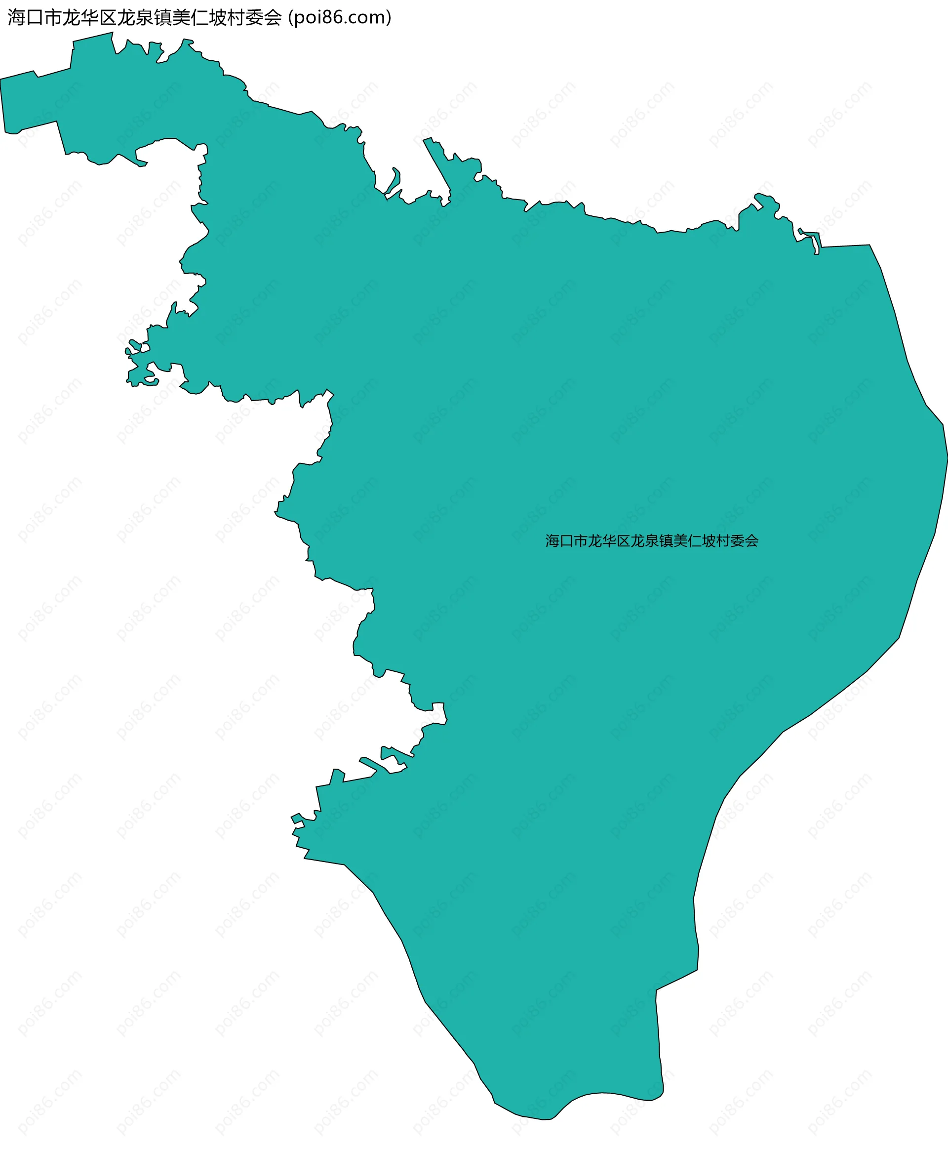 海口市龙华区龙泉镇美仁坡村委会边界地图