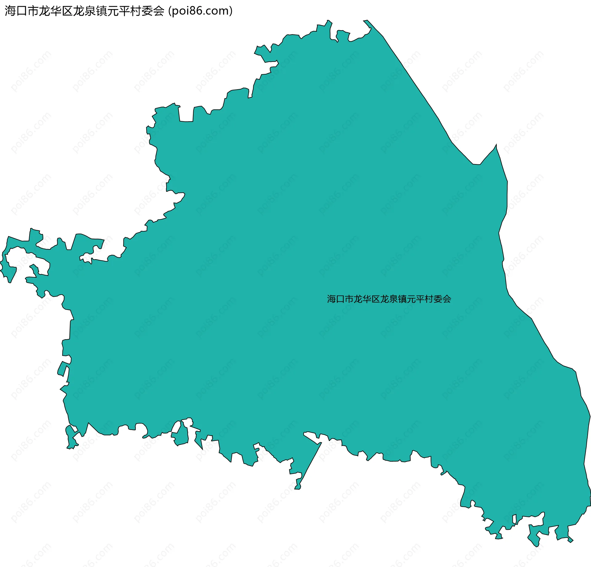 海口市龙华区龙泉镇元平村委会边界地图