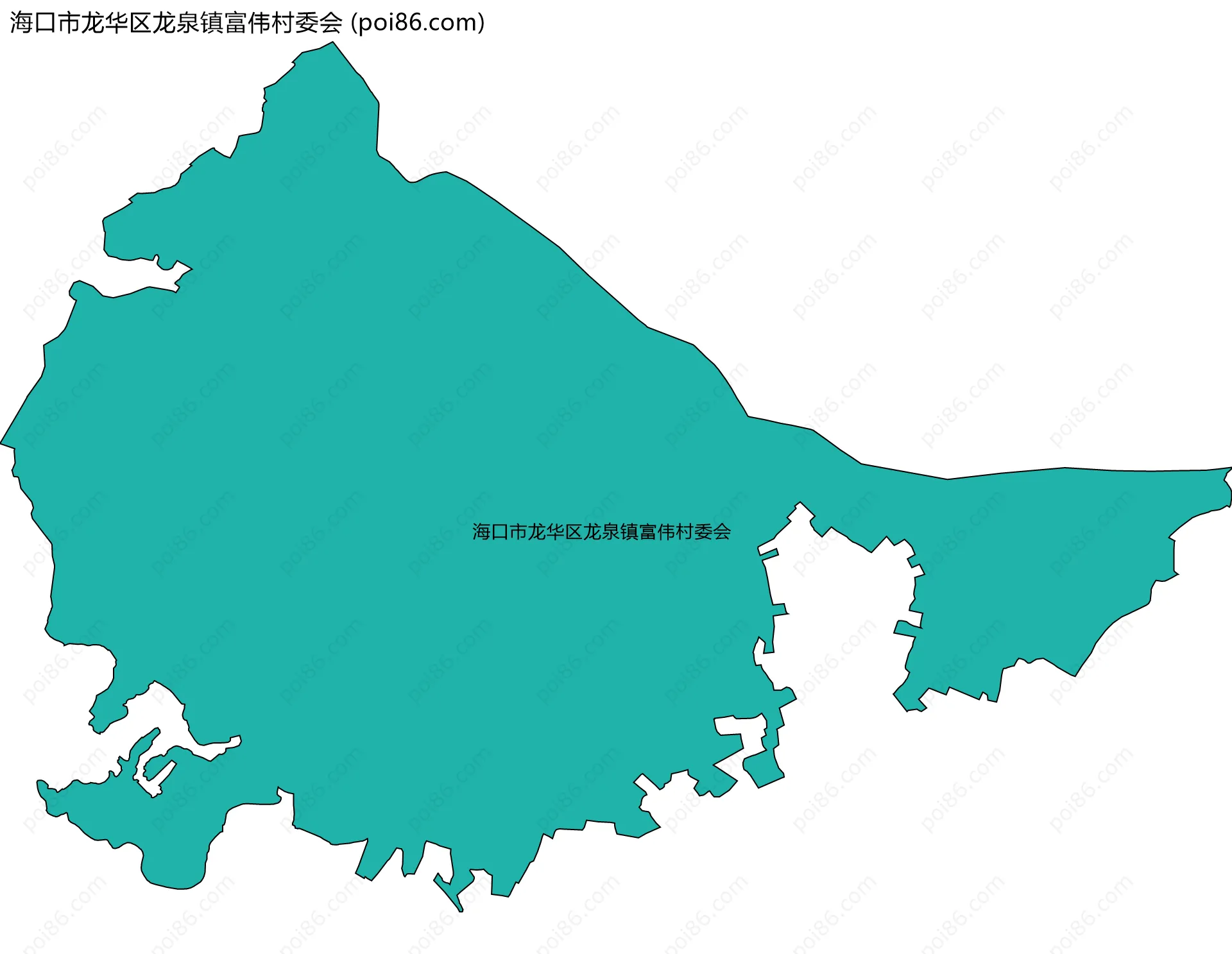 海口市龙华区龙泉镇富伟村委会边界地图