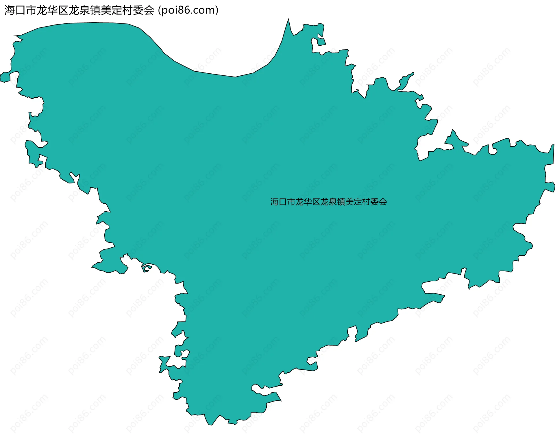 海口市龙华区龙泉镇美定村委会边界地图