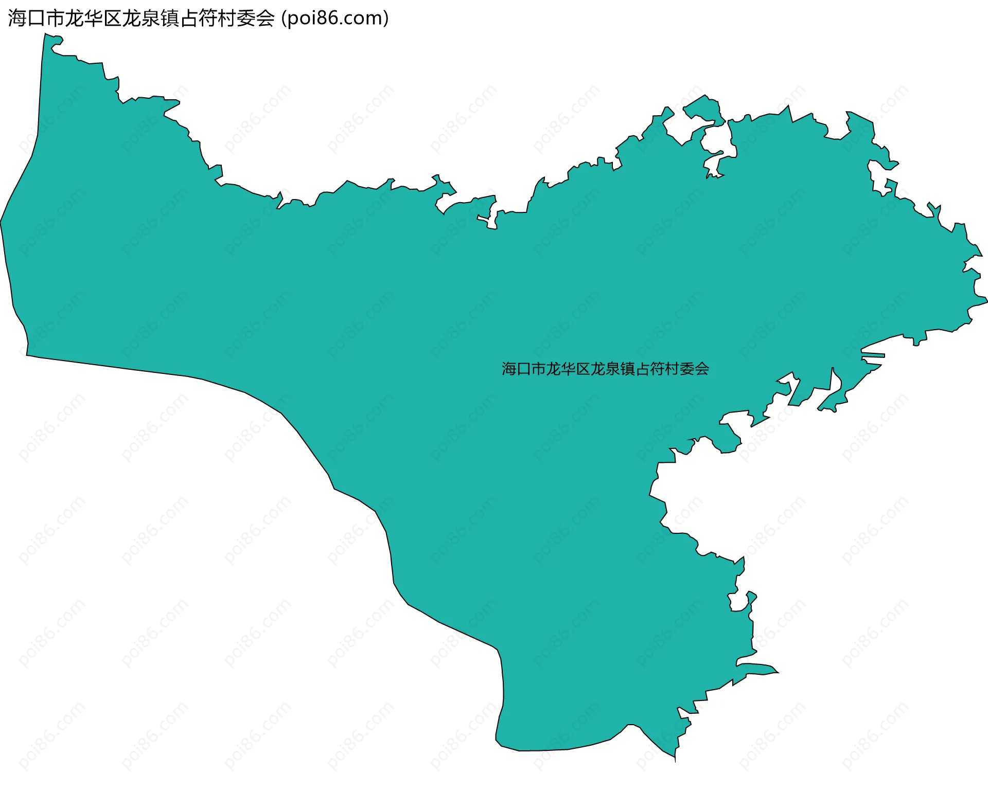海口市龙华区龙泉镇占符村委会边界地图