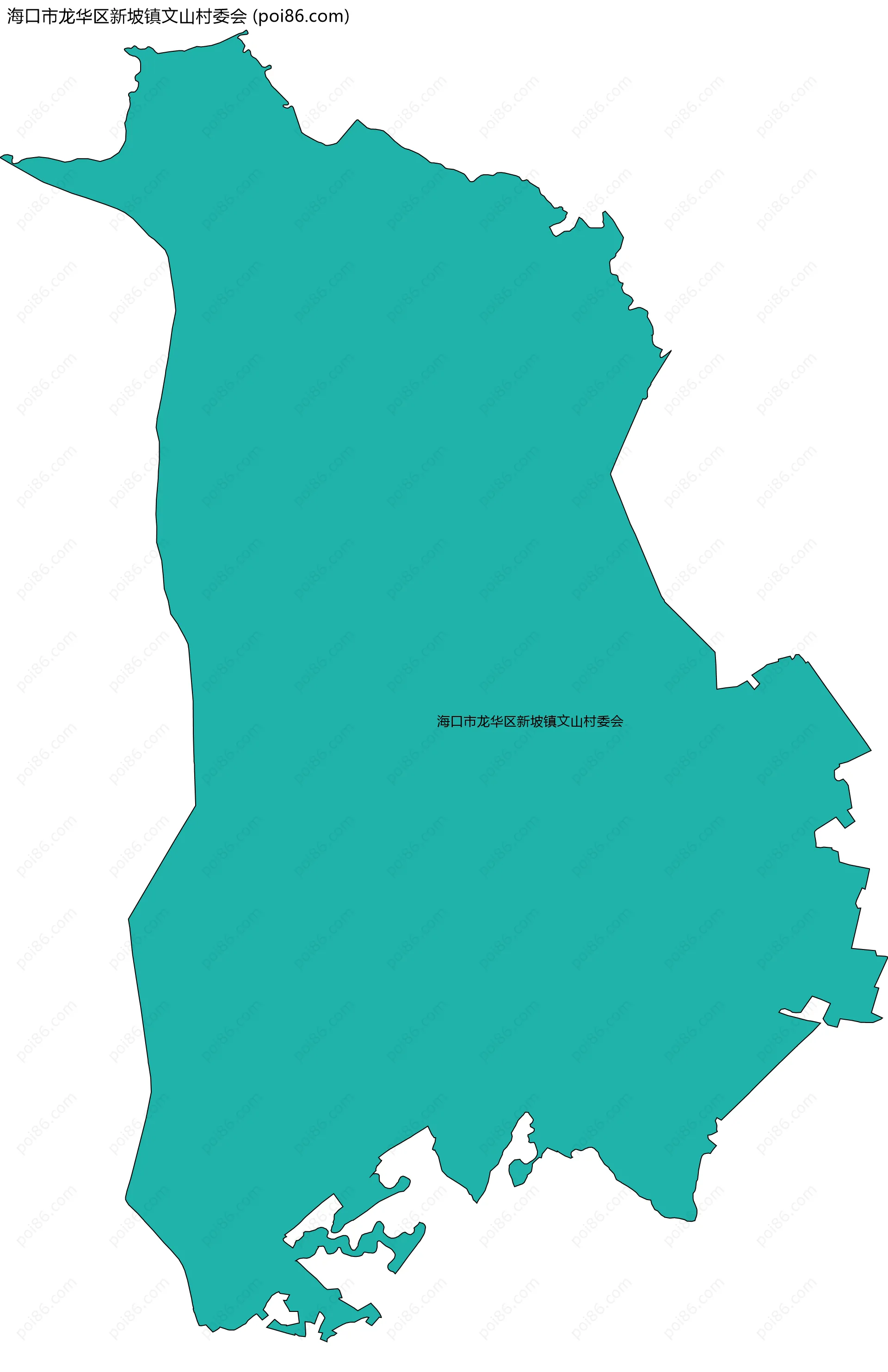 海口市龙华区新坡镇文山村委会边界地图
