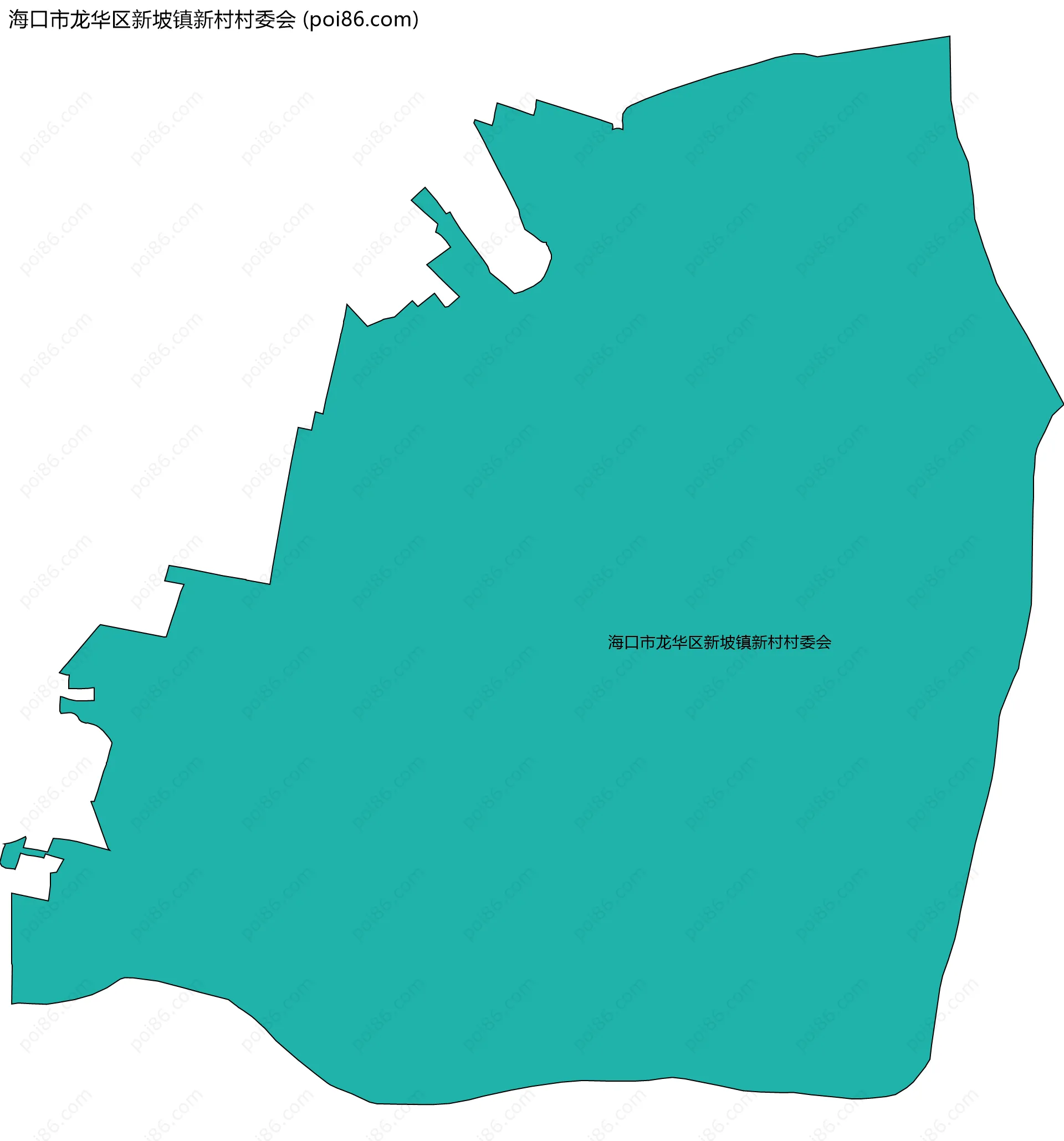 海口市龙华区新坡镇新村村委会边界地图