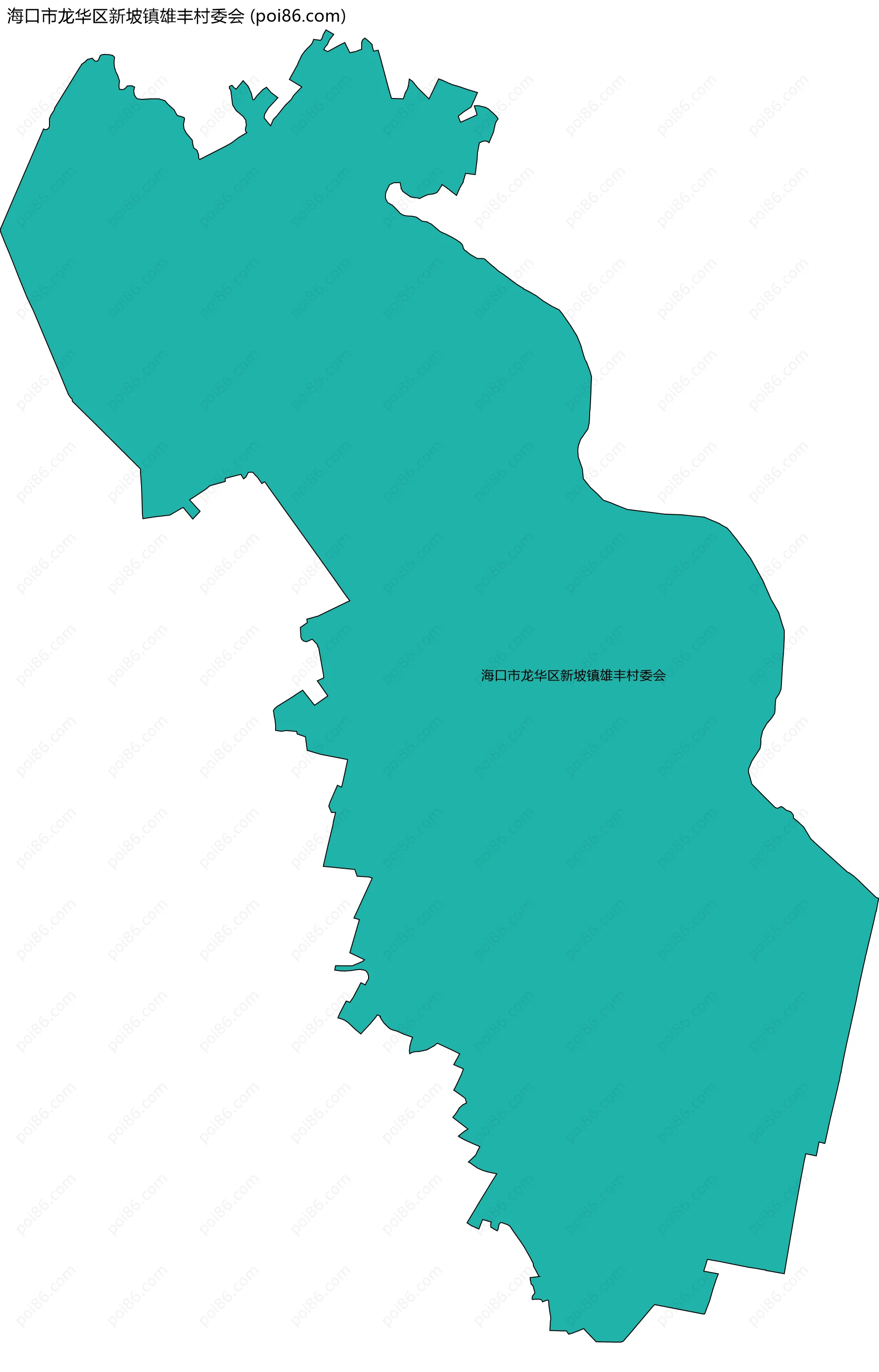 海口市龙华区新坡镇雄丰村委会边界地图