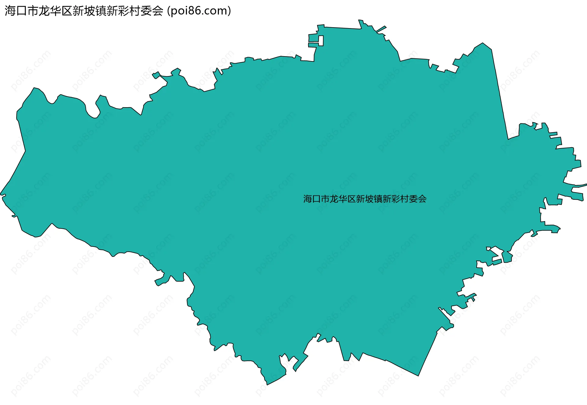 海口市龙华区新坡镇新彩村委会边界地图