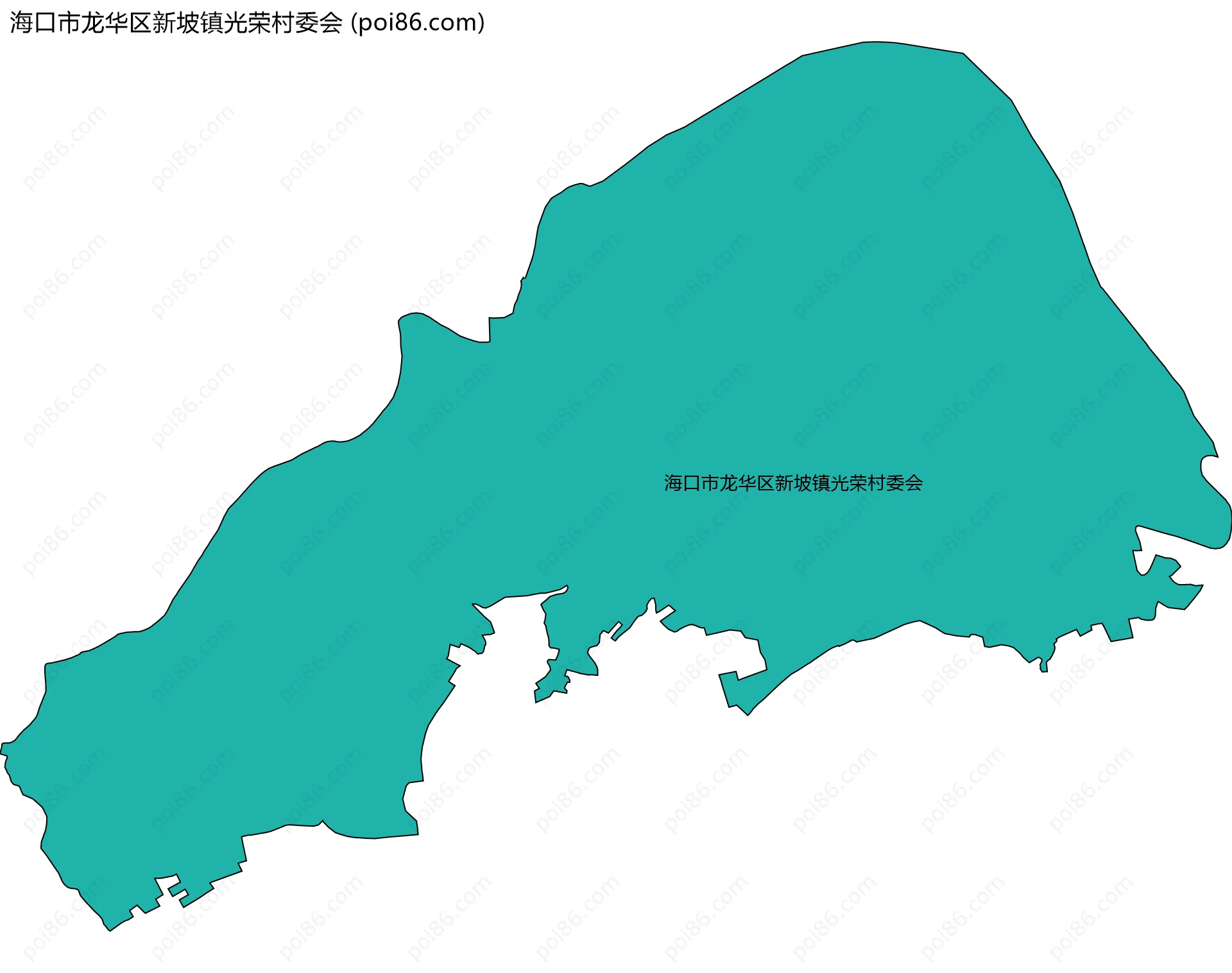 海口市龙华区新坡镇光荣村委会边界地图