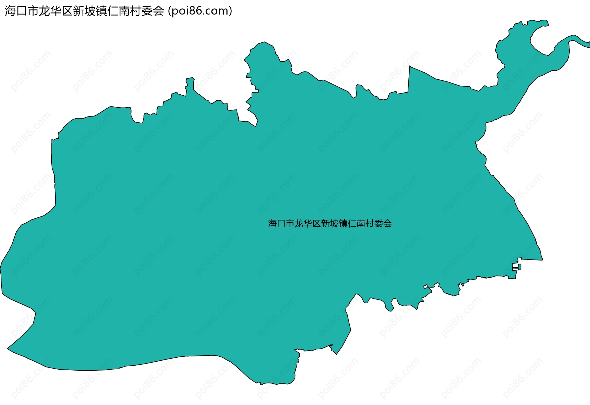 海口市龙华区新坡镇仁南村委会边界地图