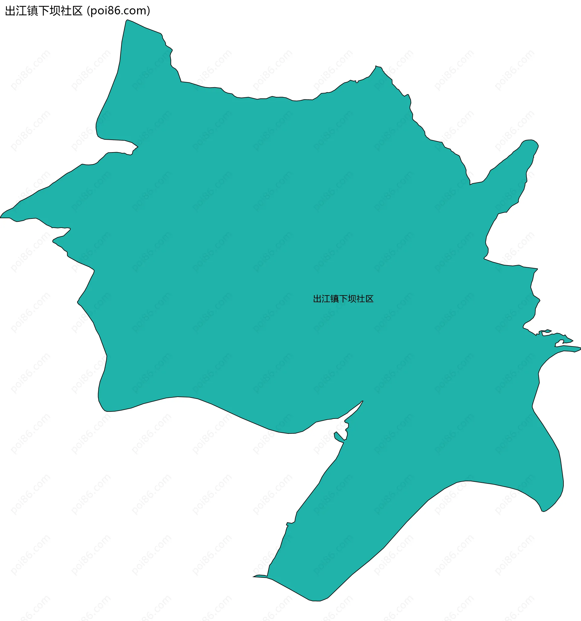 出江镇下坝社区边界地图