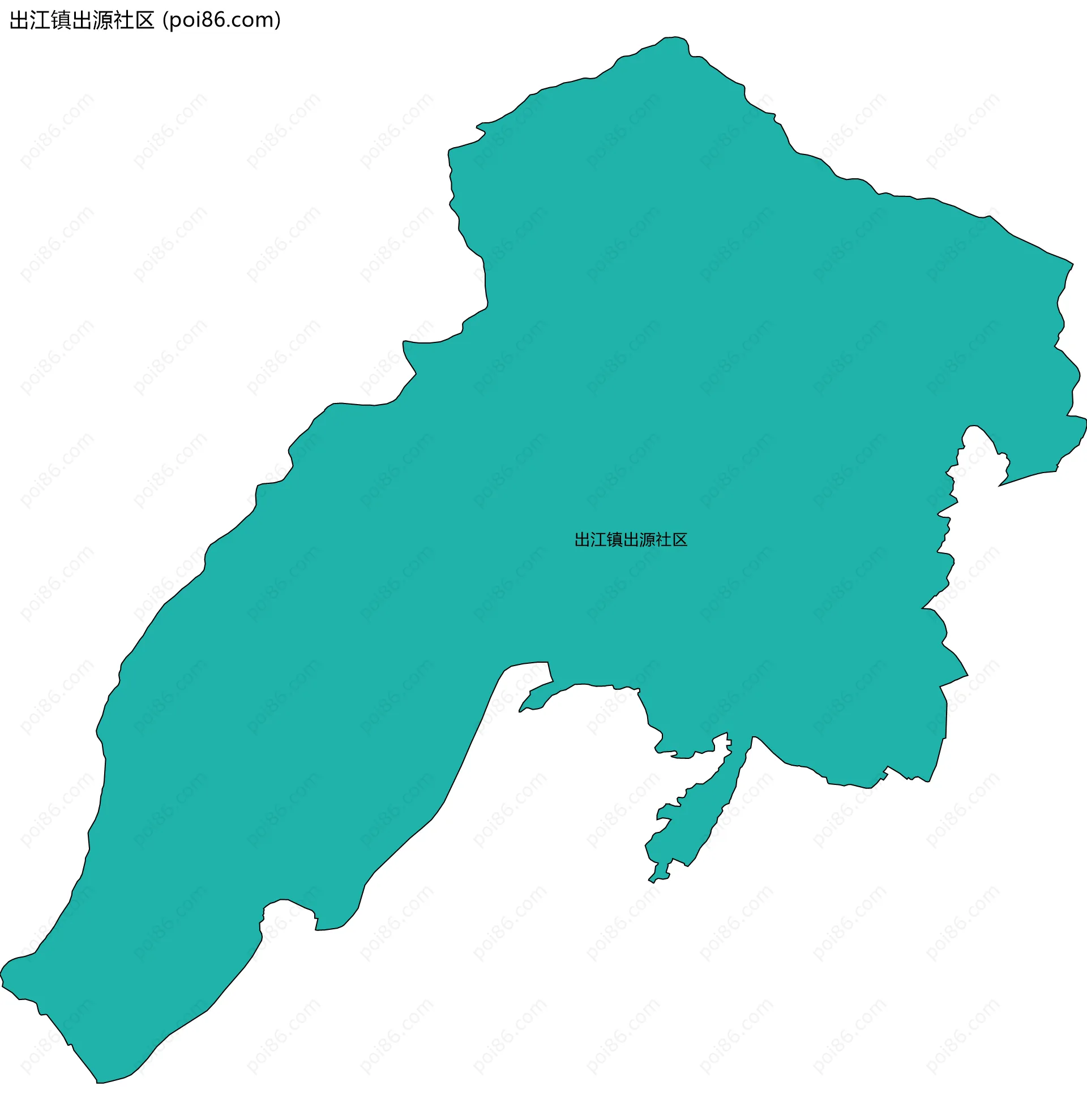 出江镇出源社区边界地图