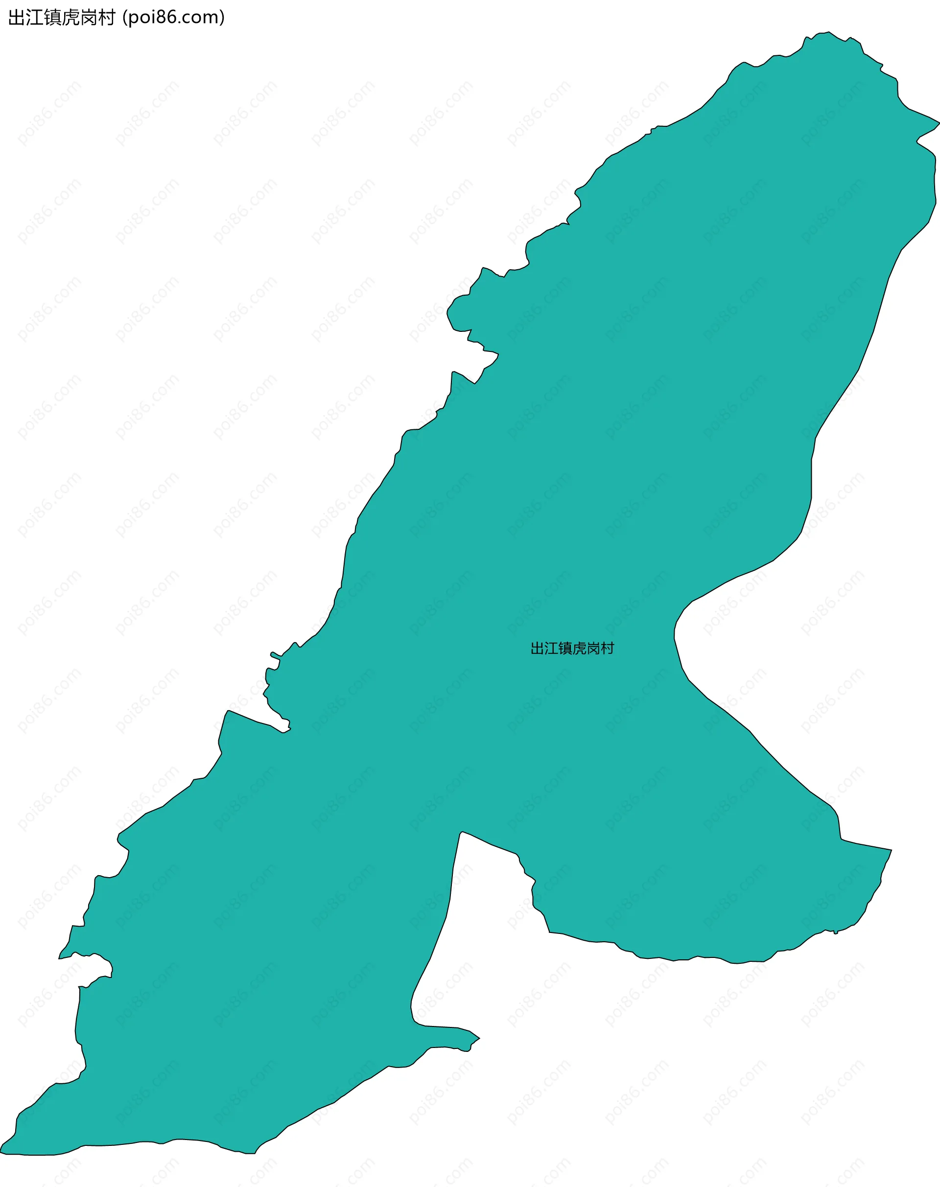 出江镇虎岗村边界地图