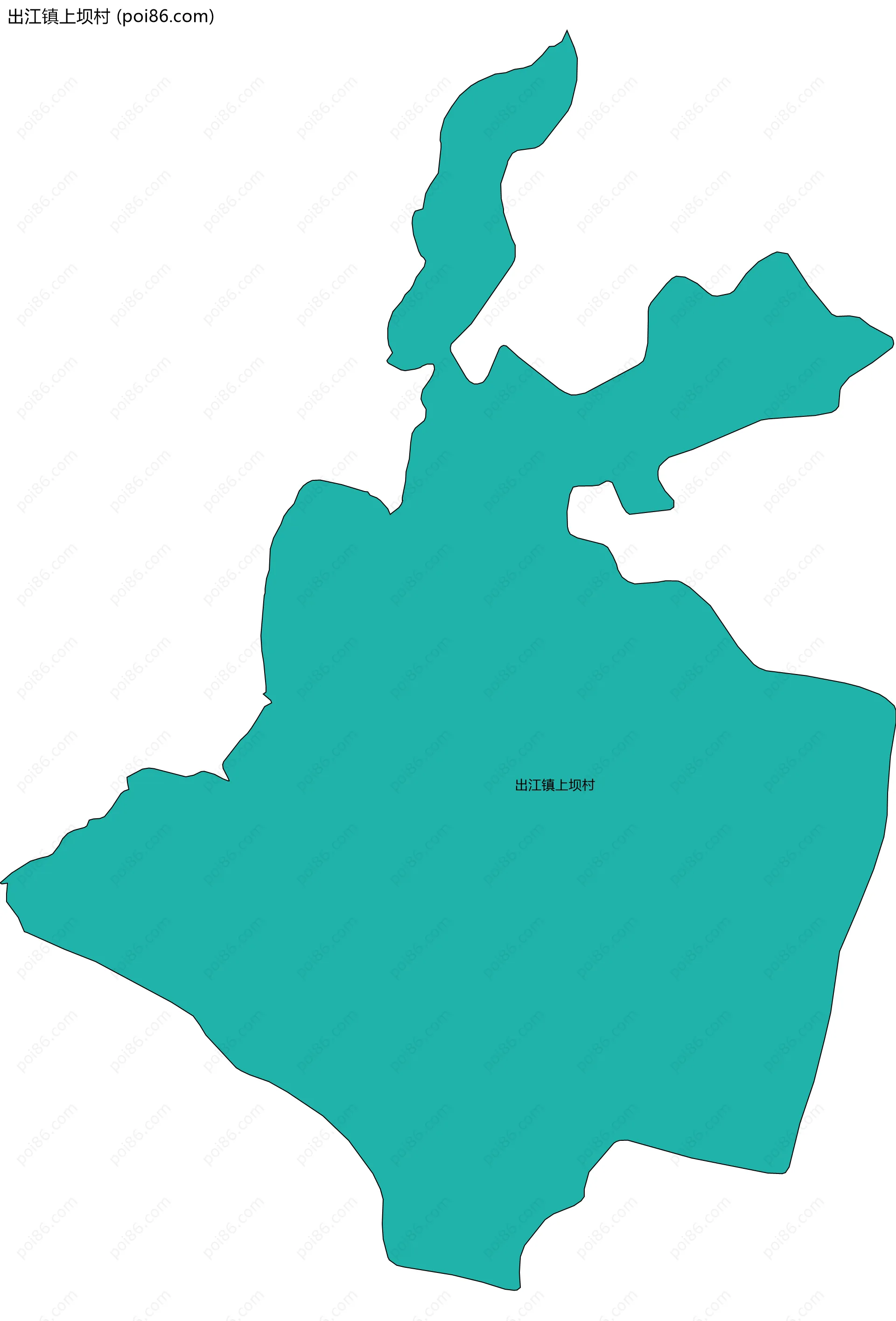 出江镇上坝村边界地图