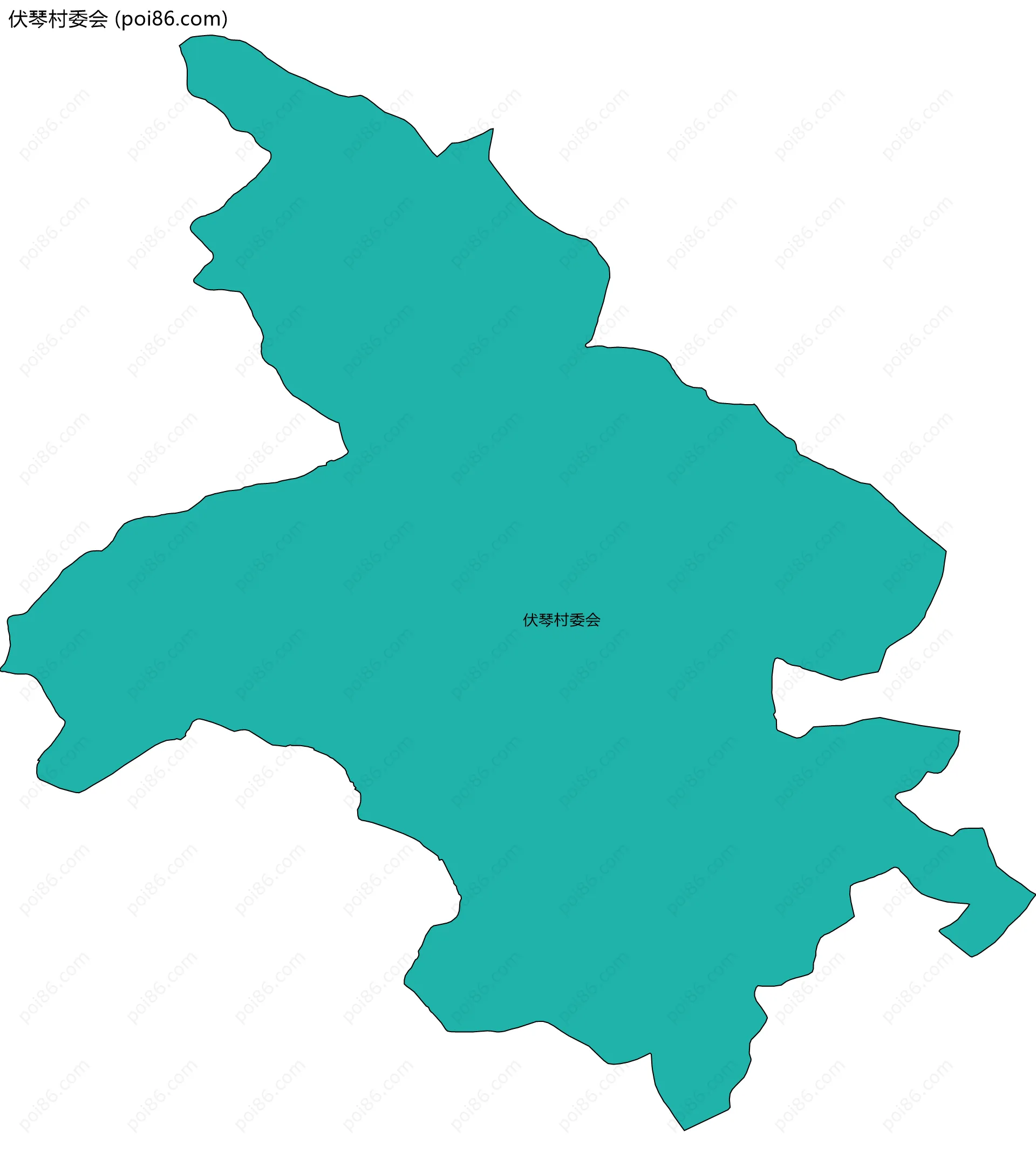 伏琴村委会边界地图