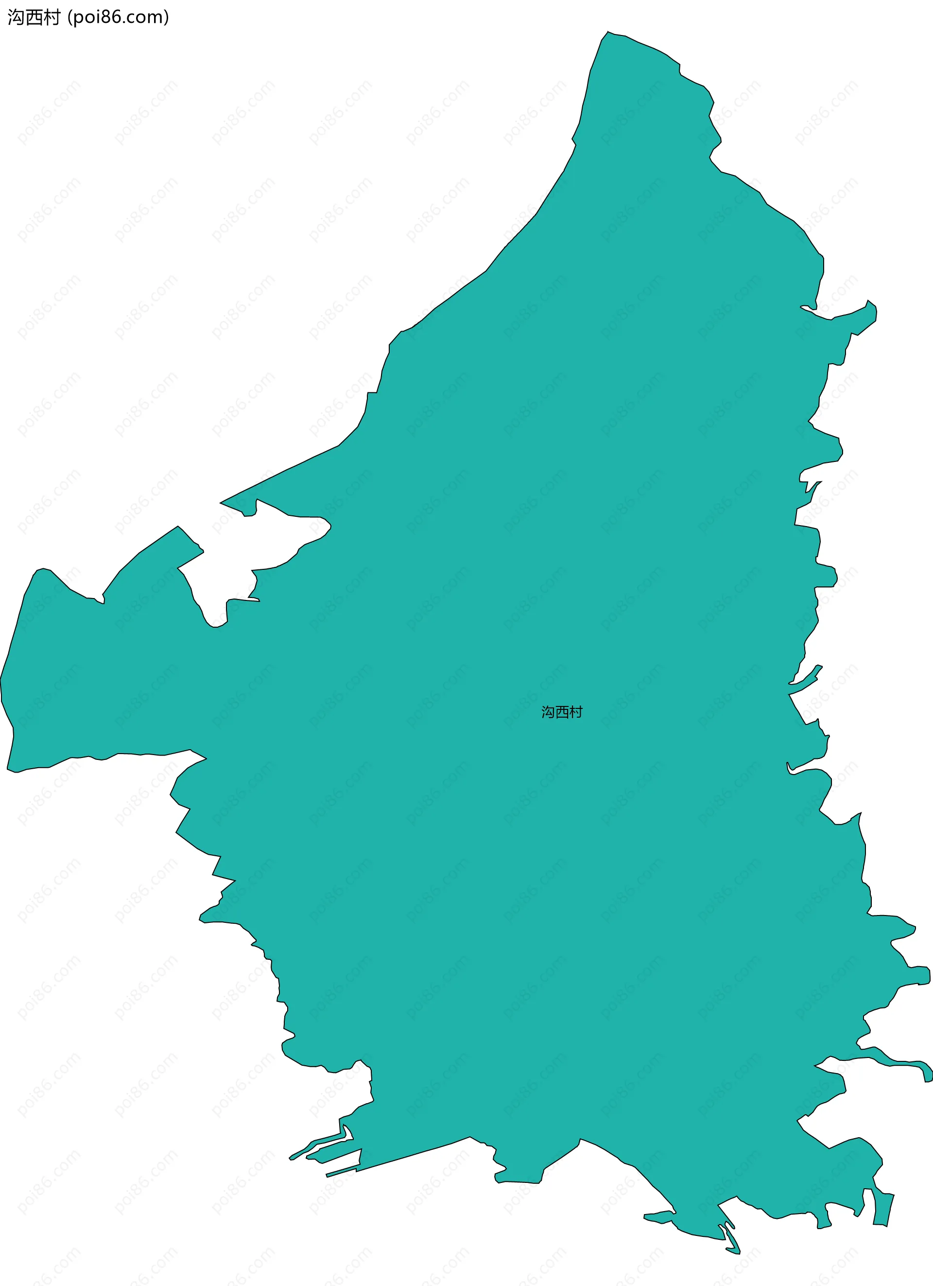 沟西村边界地图