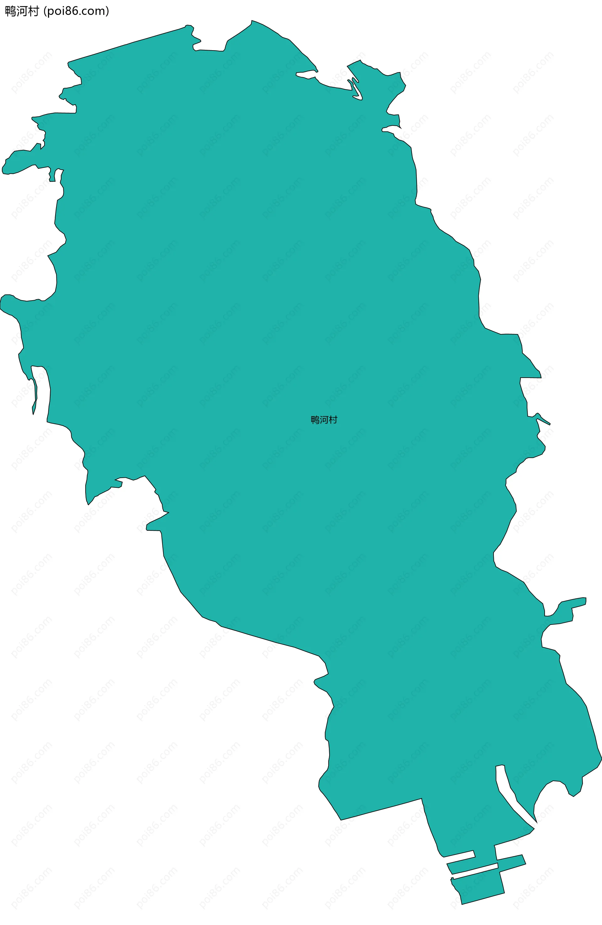 鸭河村边界地图