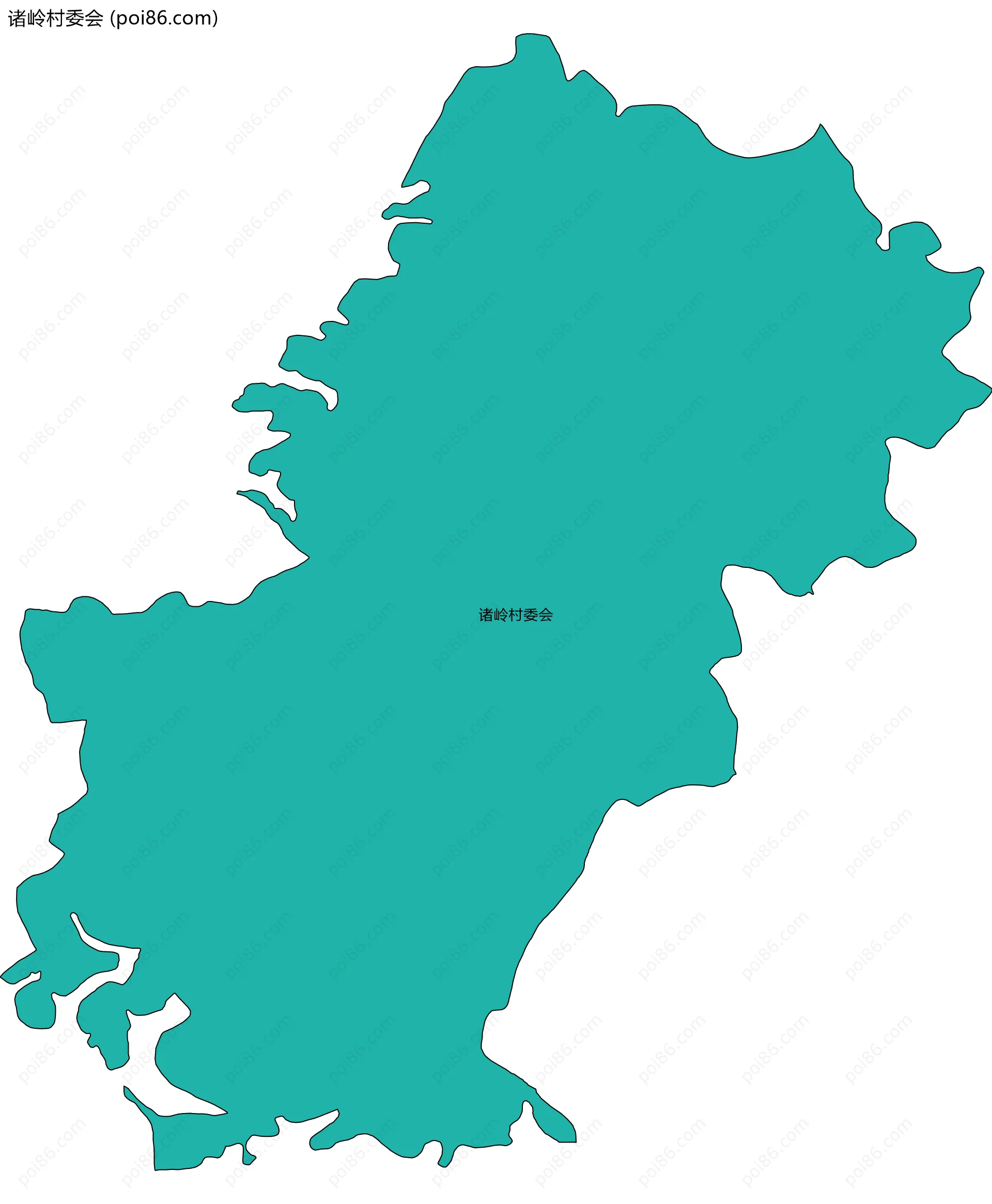 诸岭村委会边界地图