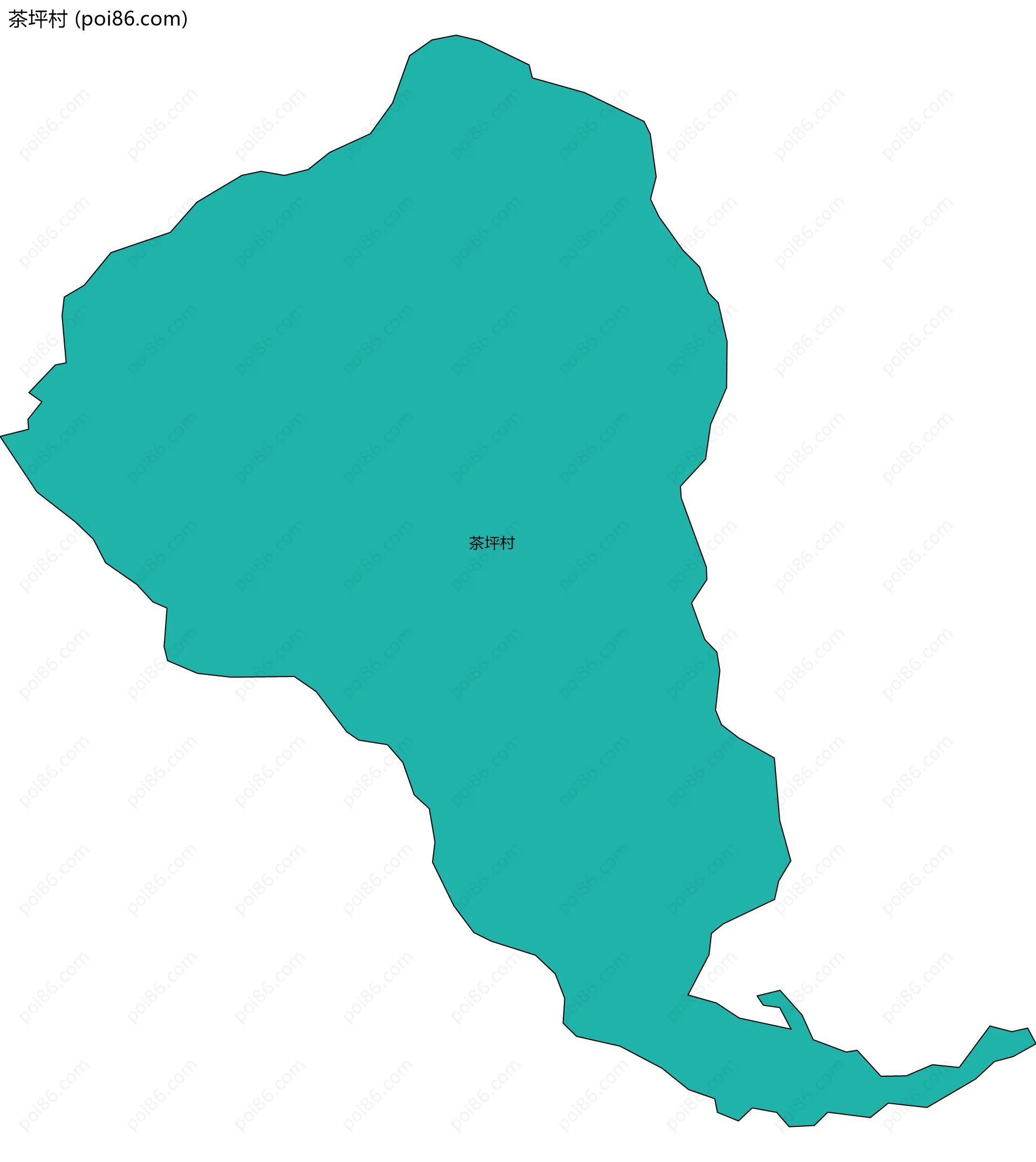 茶坪村边界地图