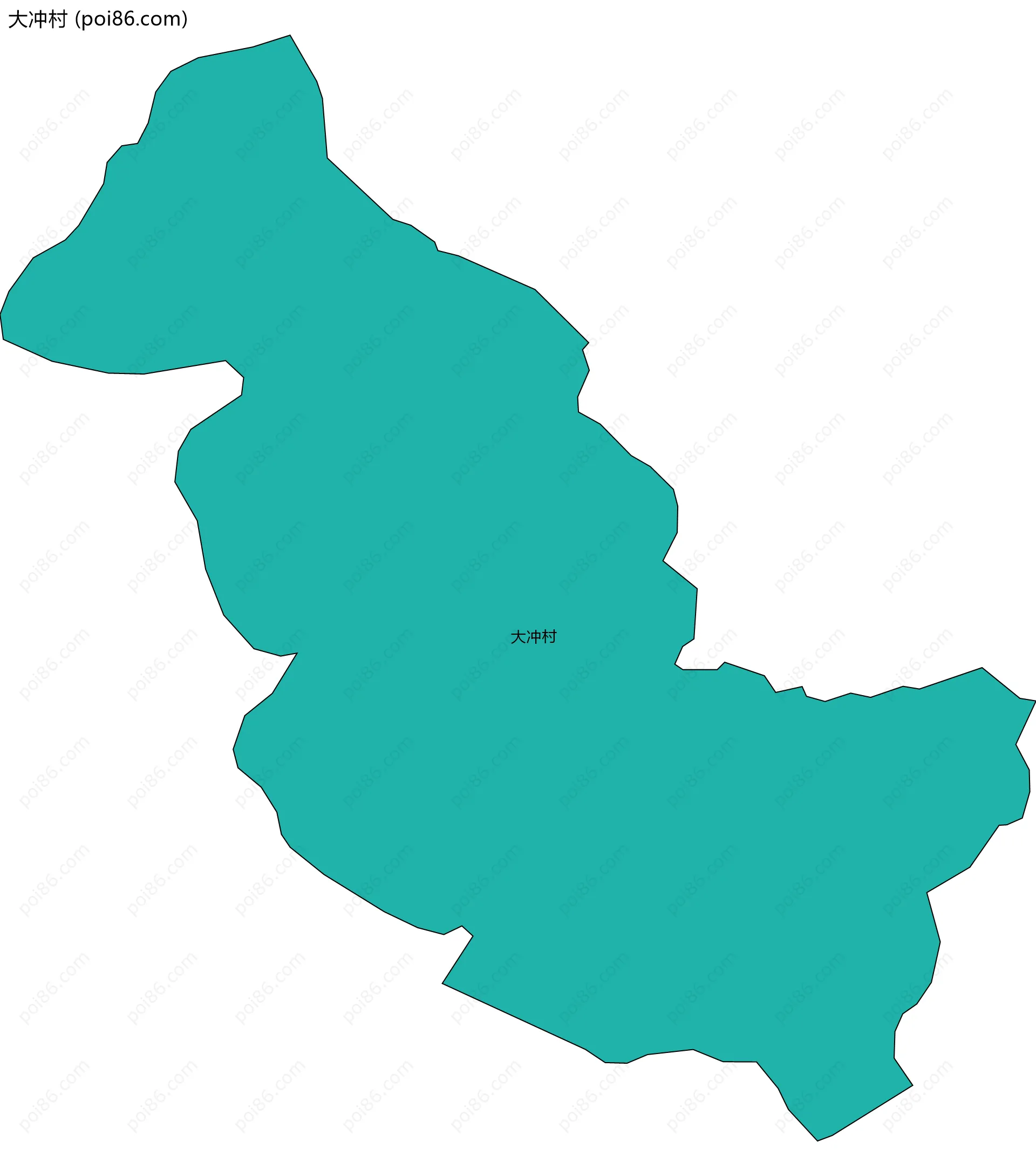 大冲村边界地图