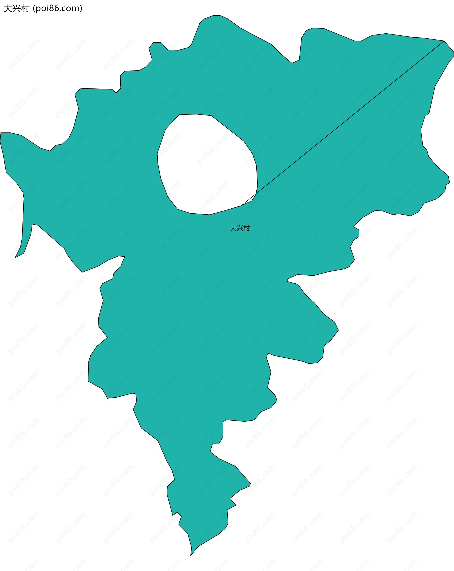 大兴村边界地图