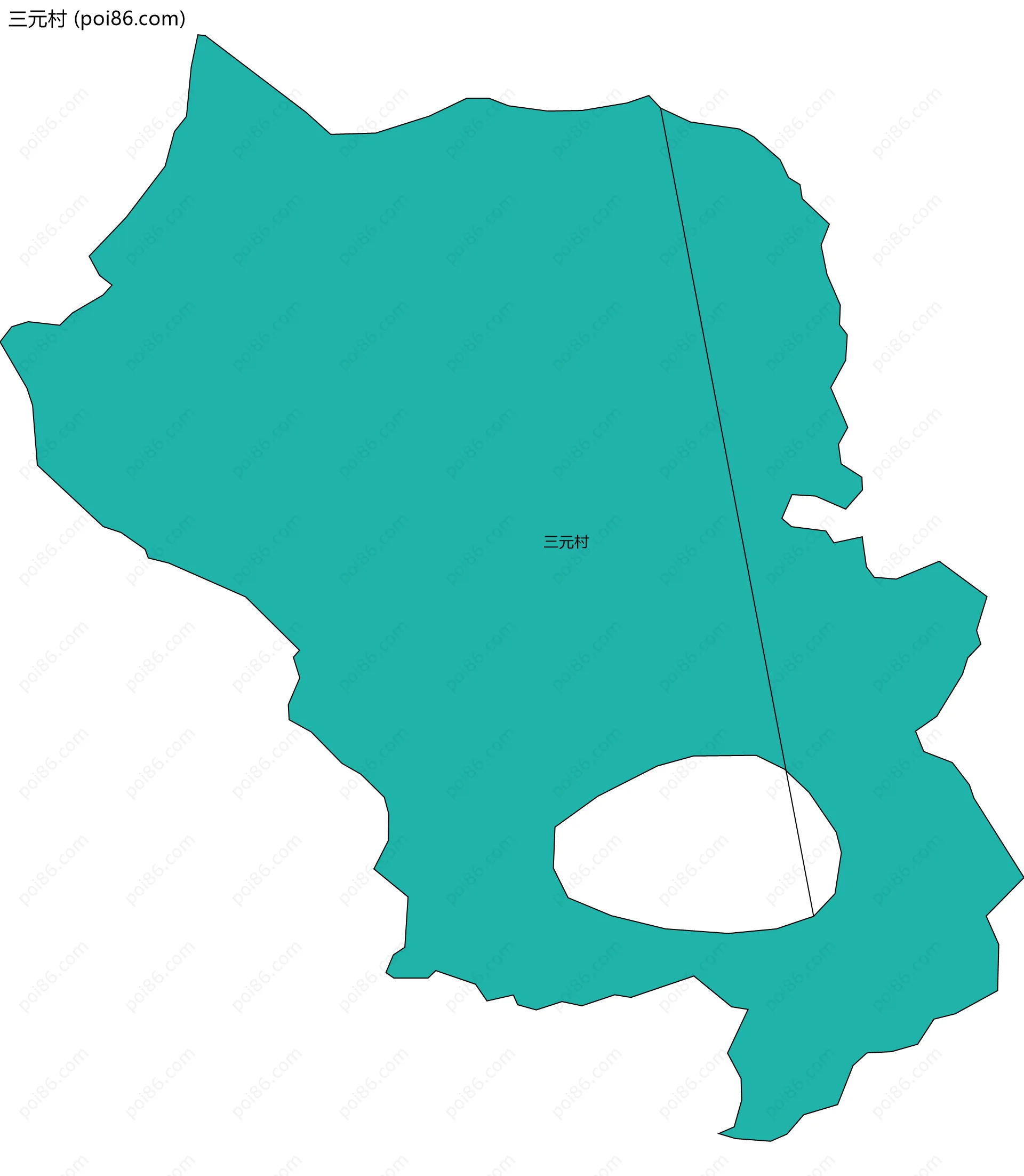 三元村边界地图
