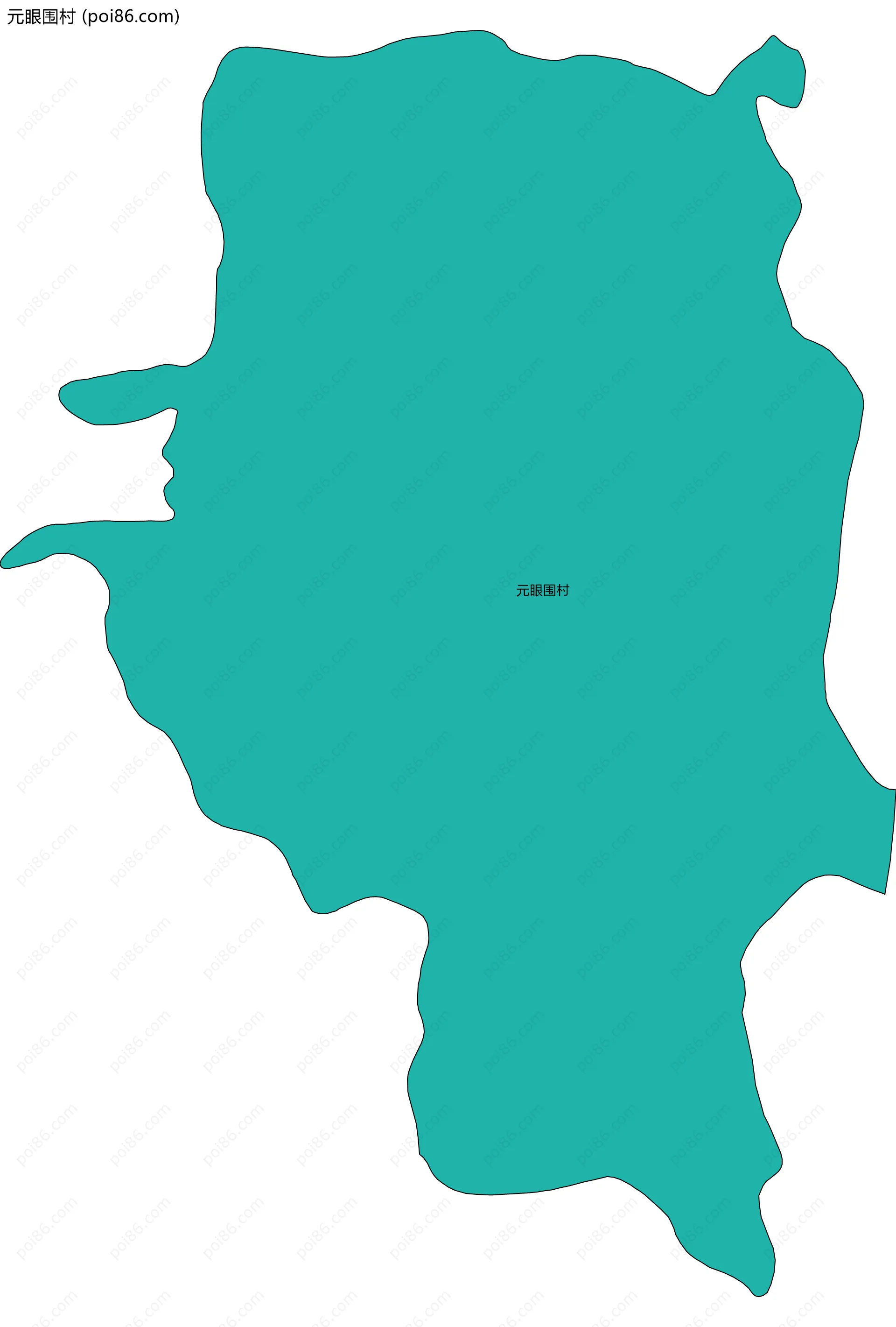 元眼围村边界地图