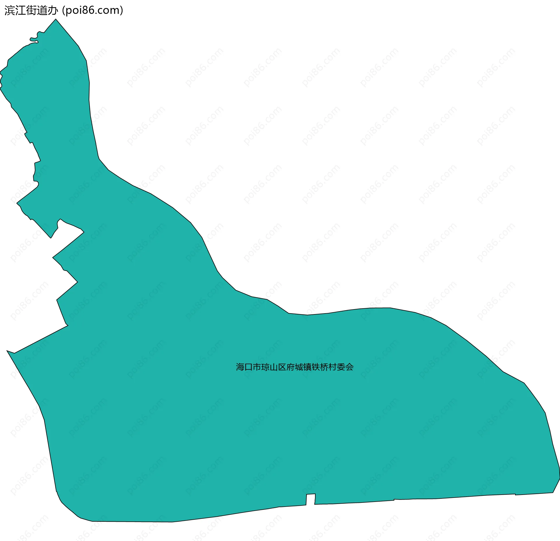 滨江街道办边界地图(五级行政区划)