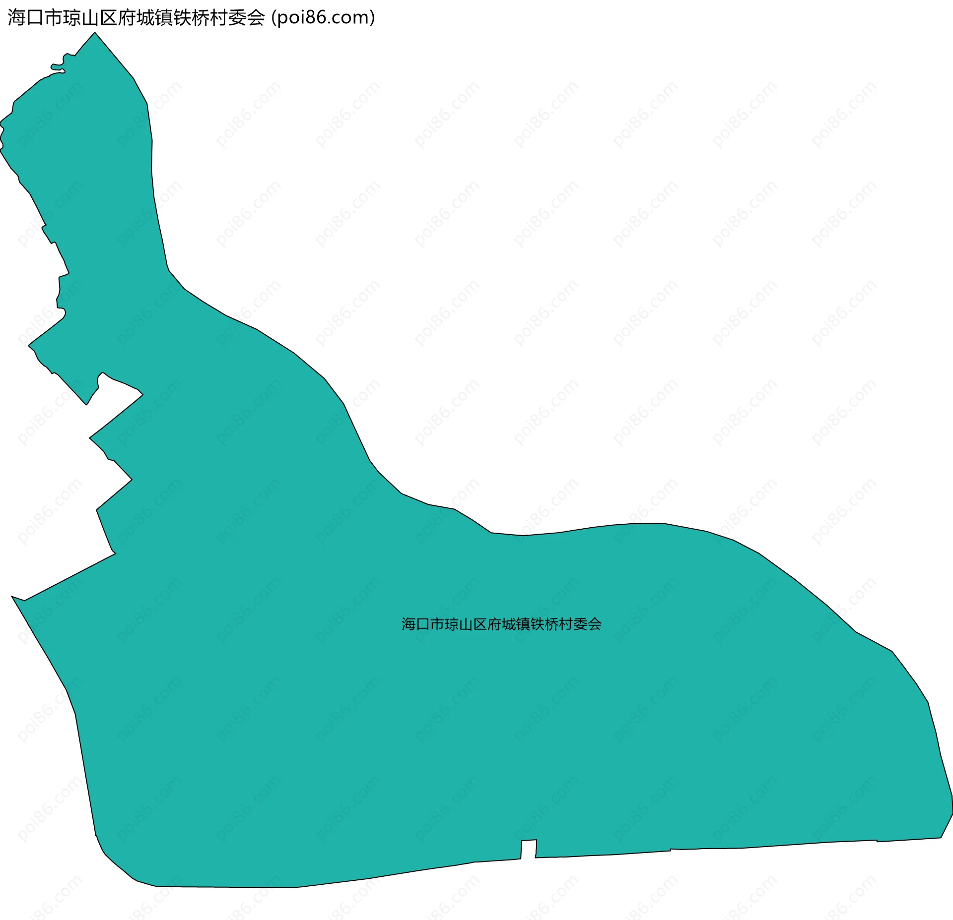 海口市琼山区府城镇铁桥村委会边界地图