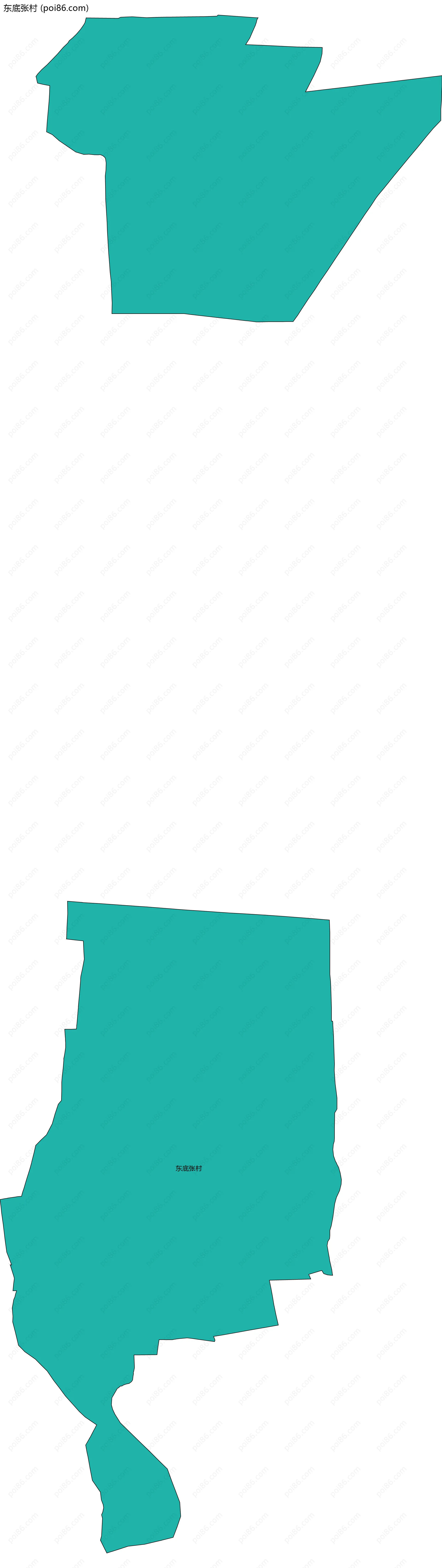 东底张村边界地图