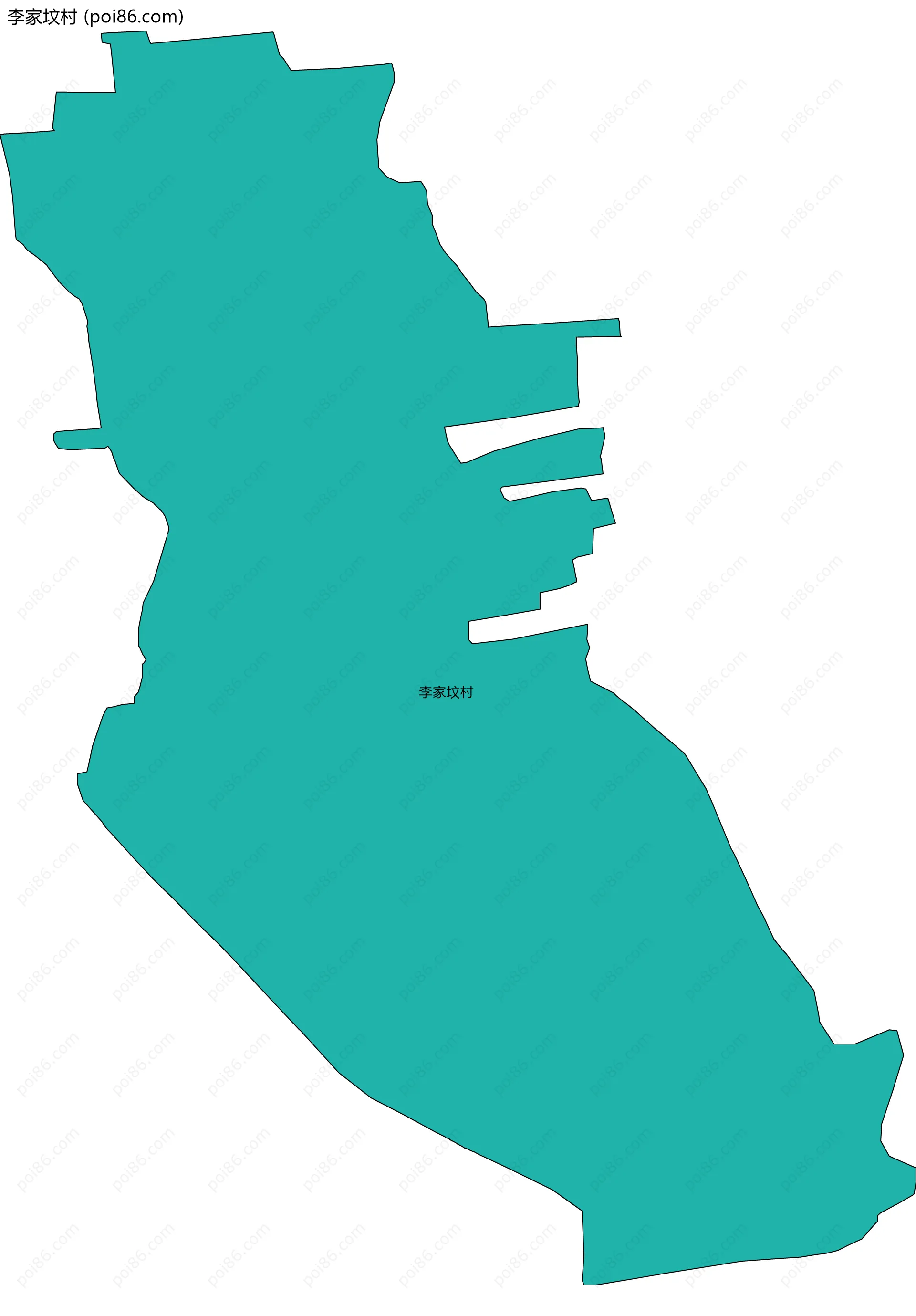 李家坟村边界地图