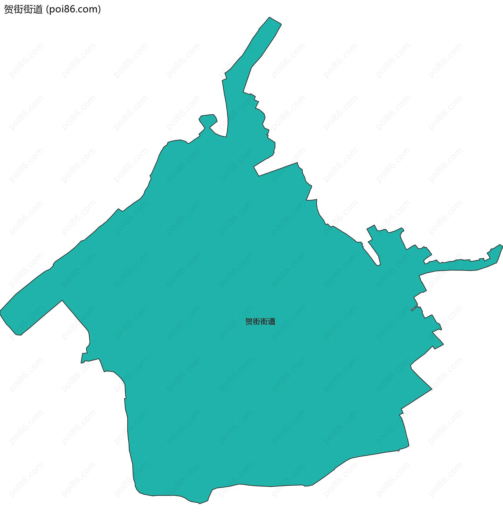 贺街街道边界地图