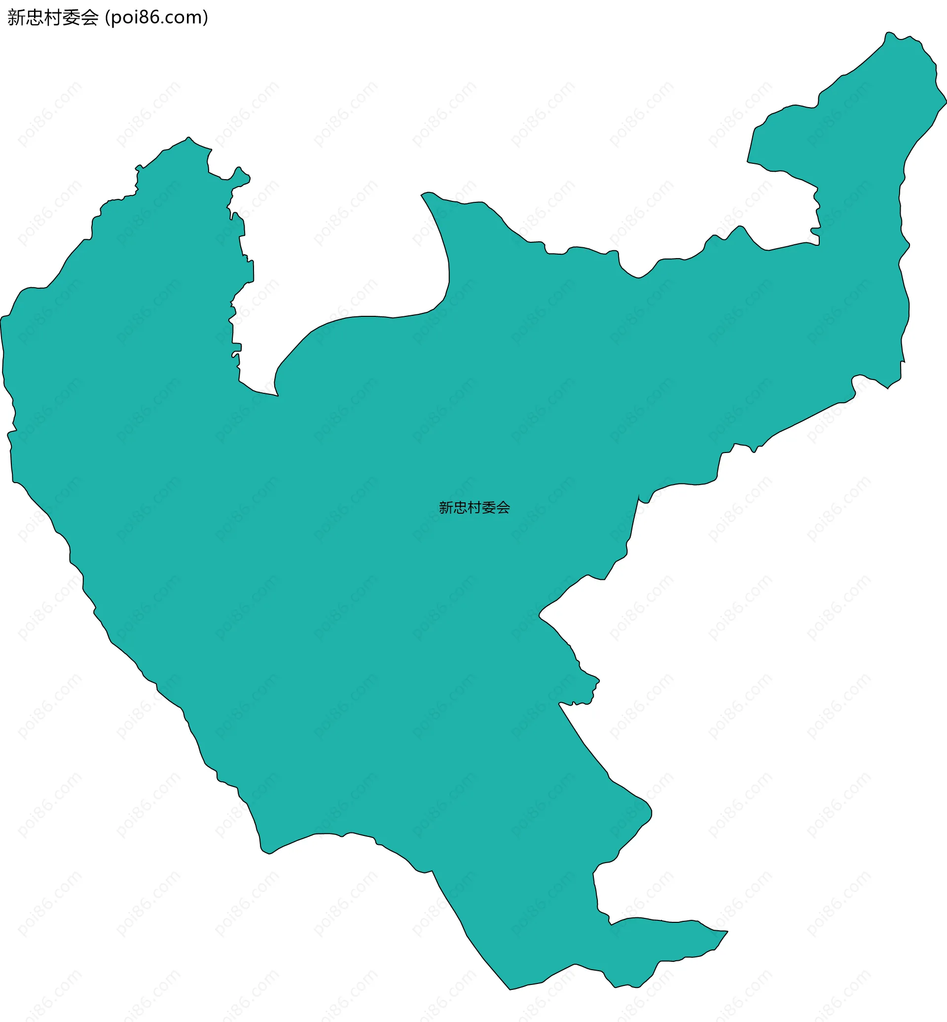 新忠村委会边界地图