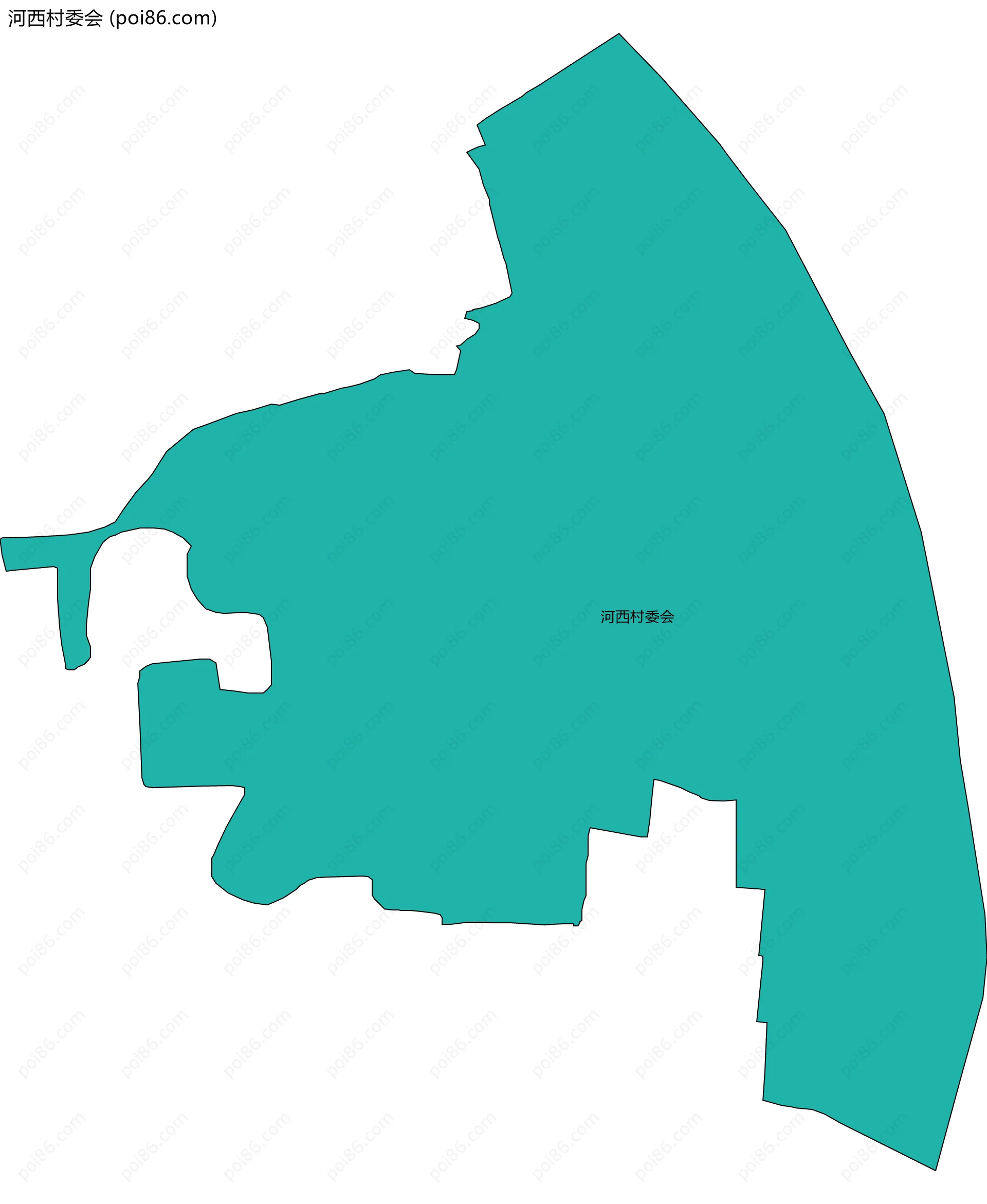 河西村委会边界地图