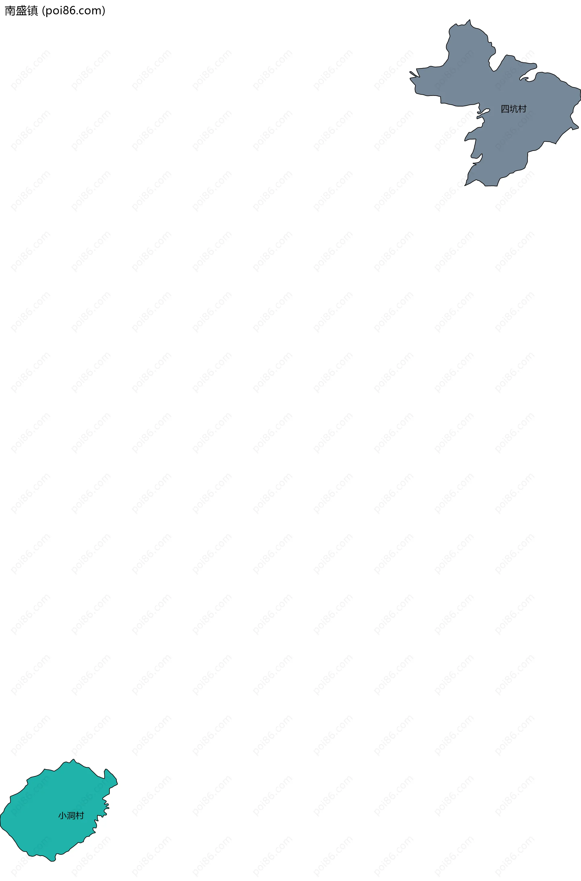 南盛镇边界地图(五级行政区划)