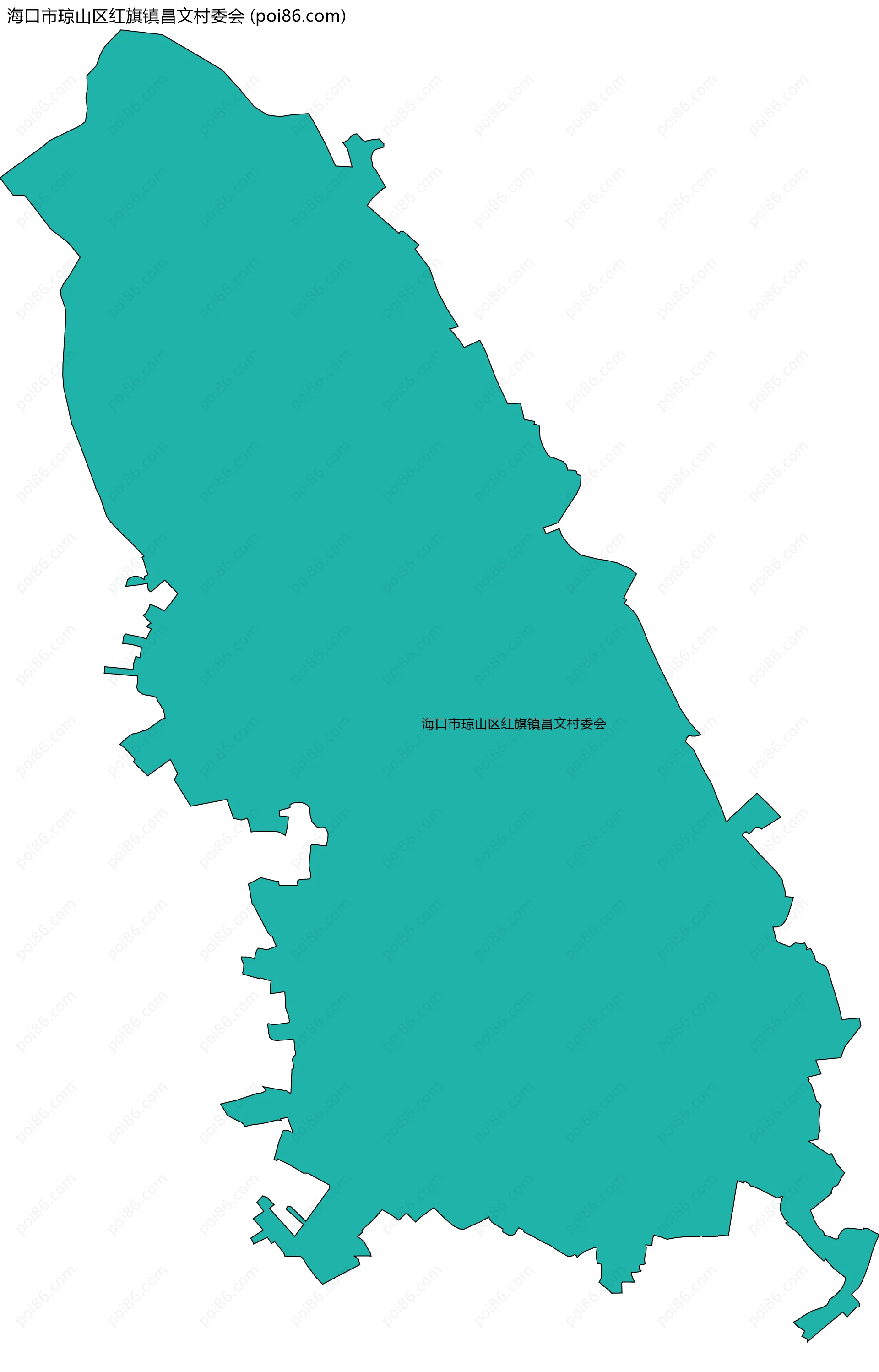 海口市琼山区红旗镇昌文村委会边界地图