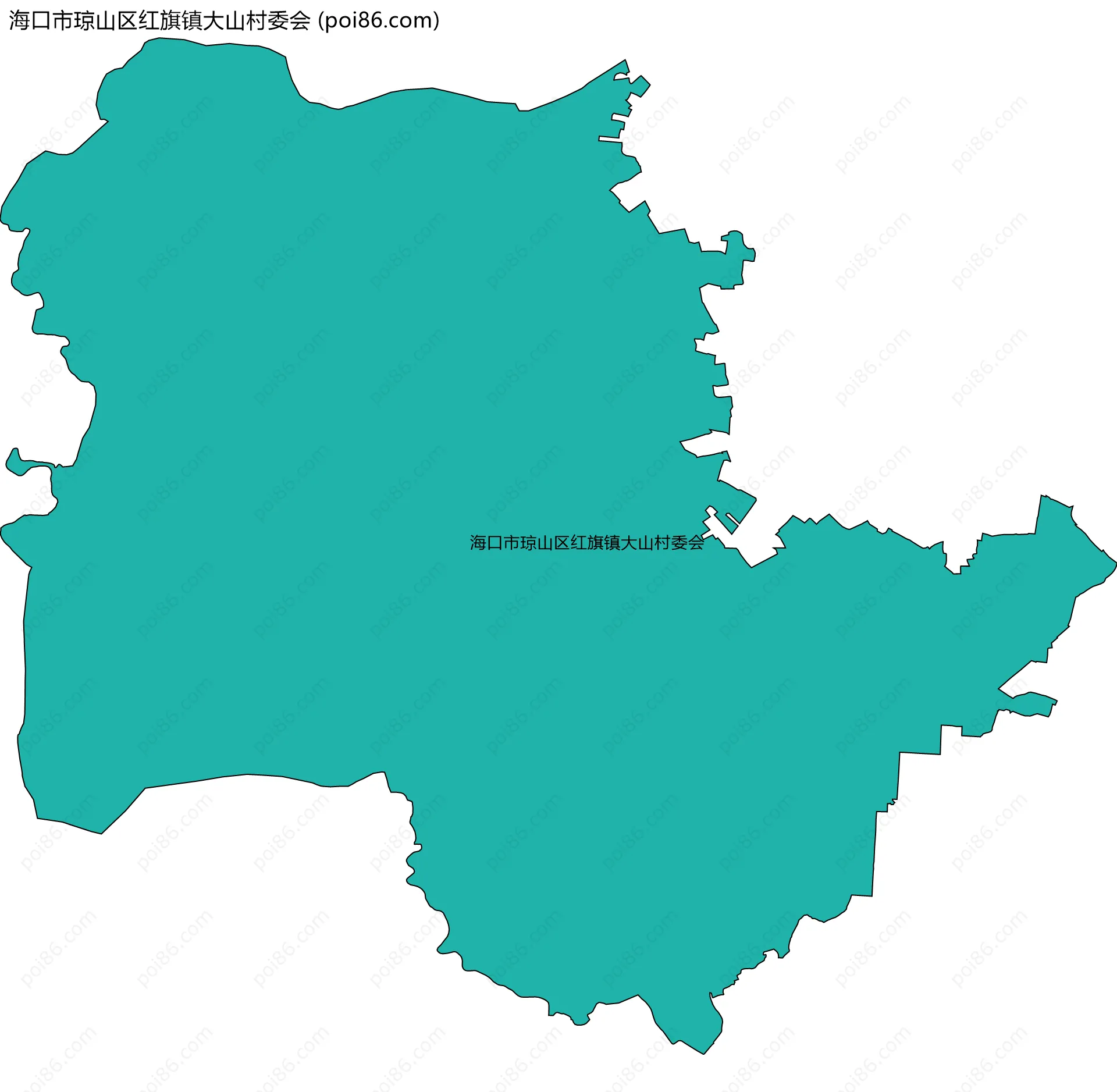 海口市琼山区红旗镇大山村委会边界地图