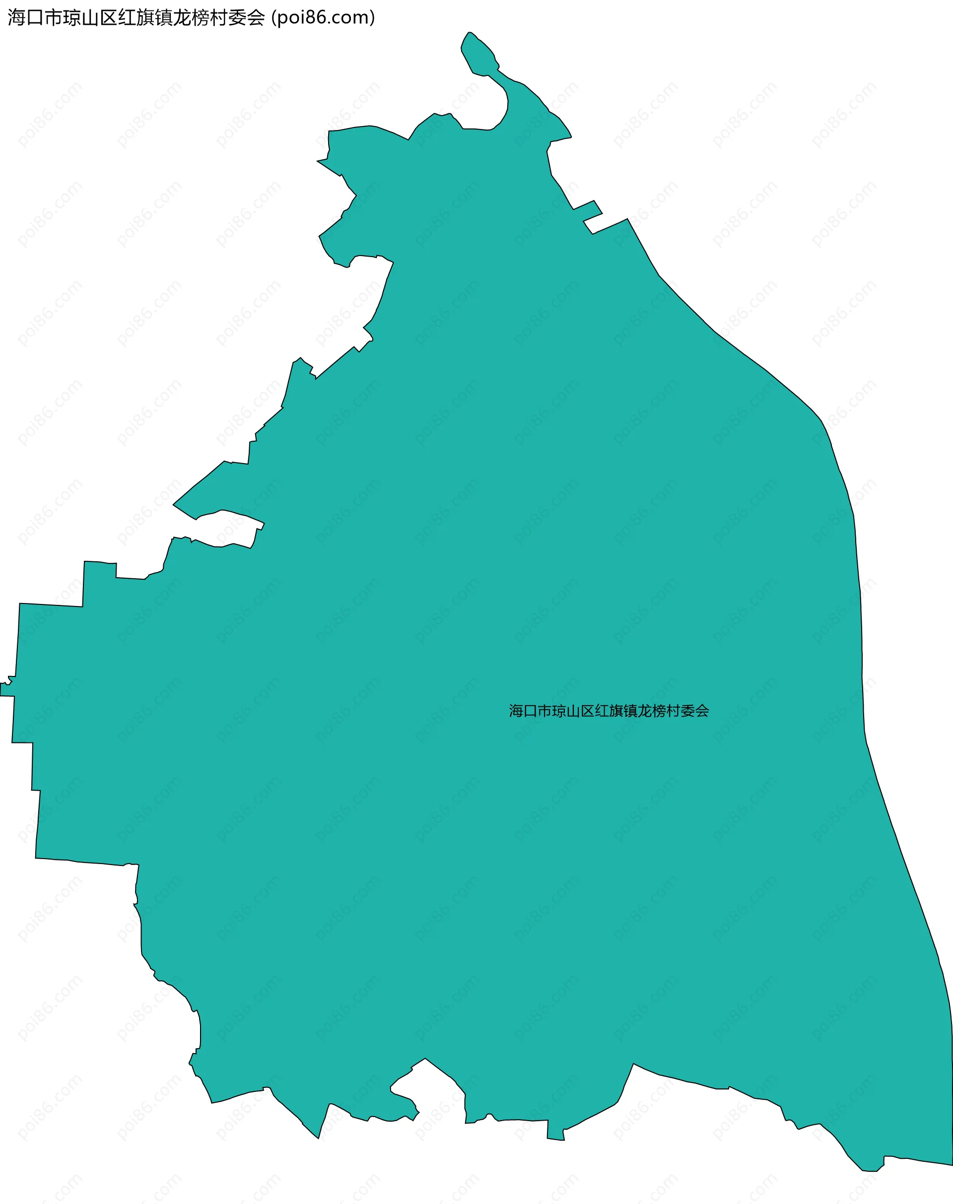 海口市琼山区红旗镇龙榜村委会边界地图