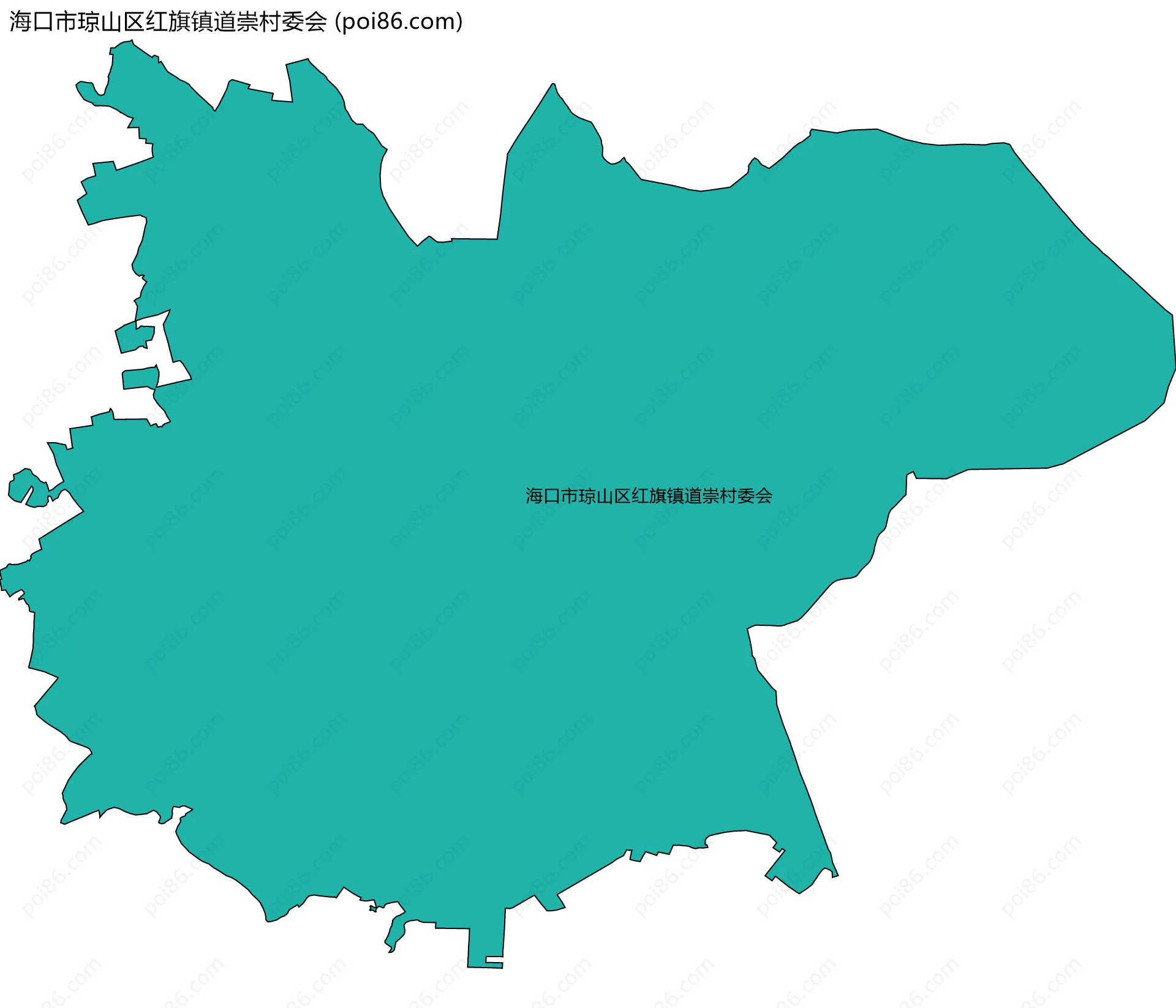 海口市琼山区红旗镇道崇村委会边界地图