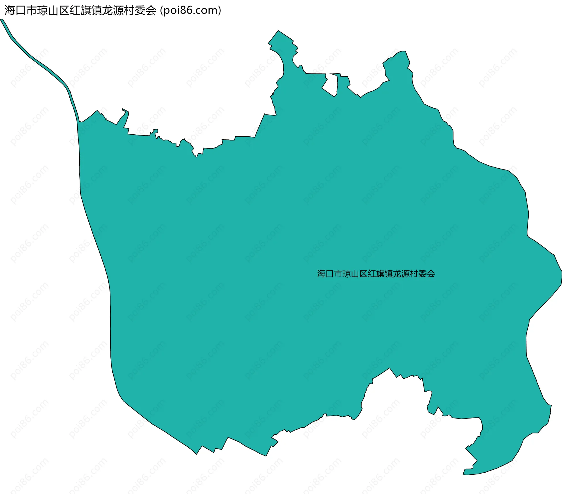 海口市琼山区红旗镇龙源村委会边界地图