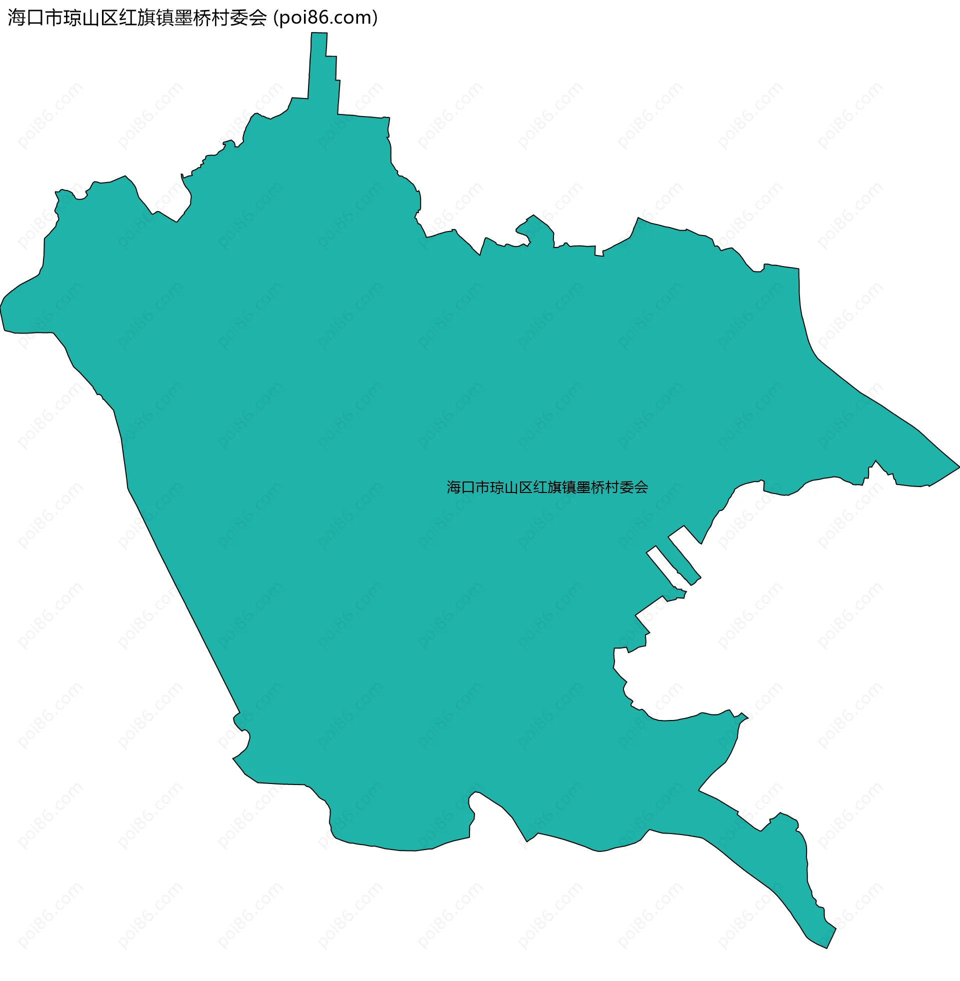 海口市琼山区红旗镇墨桥村委会边界地图