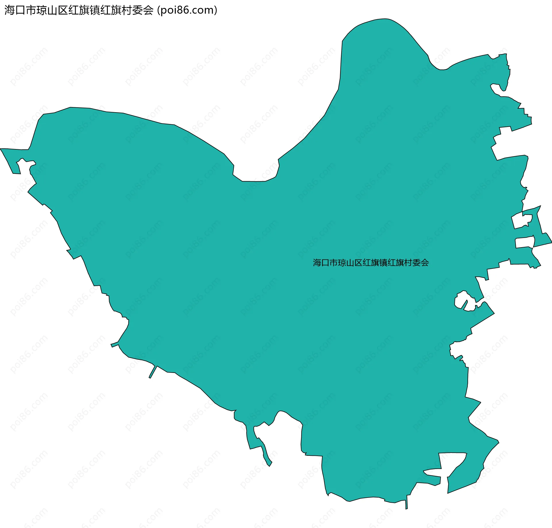 海口市琼山区红旗镇红旗村委会边界地图