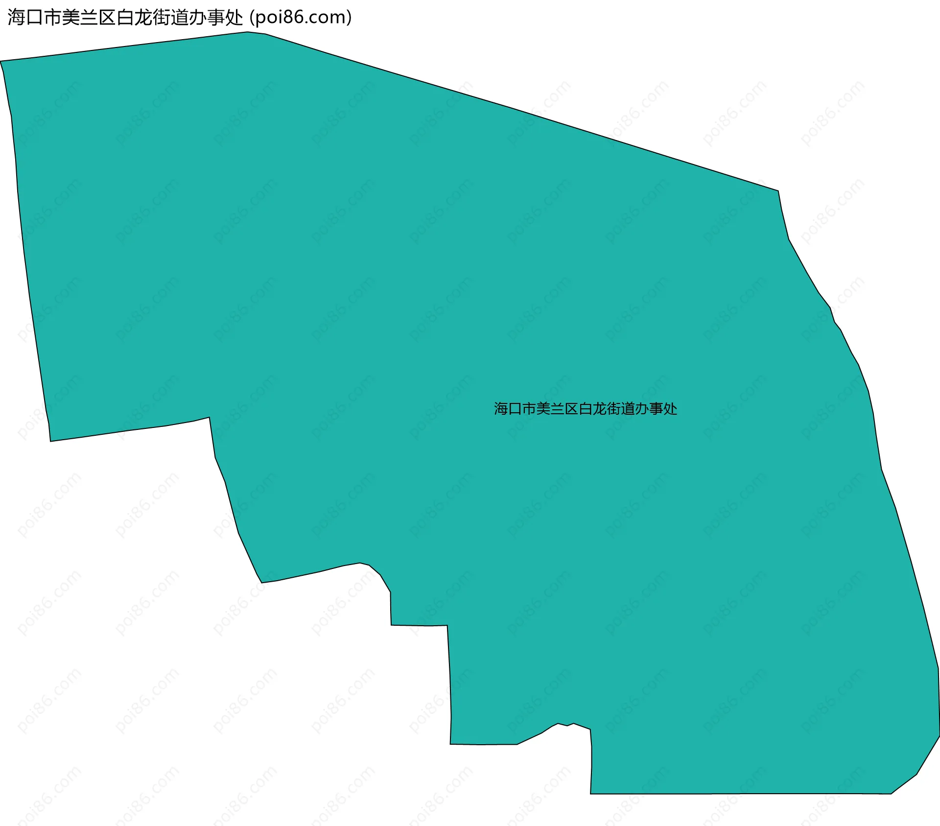 海口市美兰区白龙街道办事处边界地图