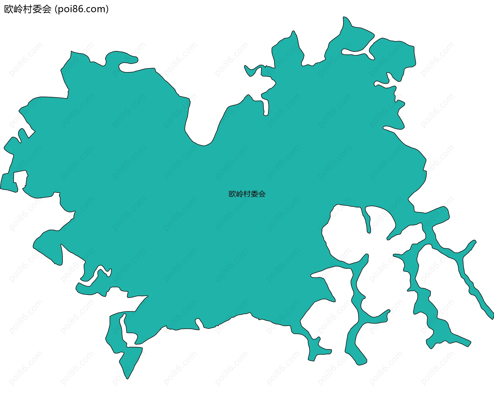 欧岭村委会边界地图