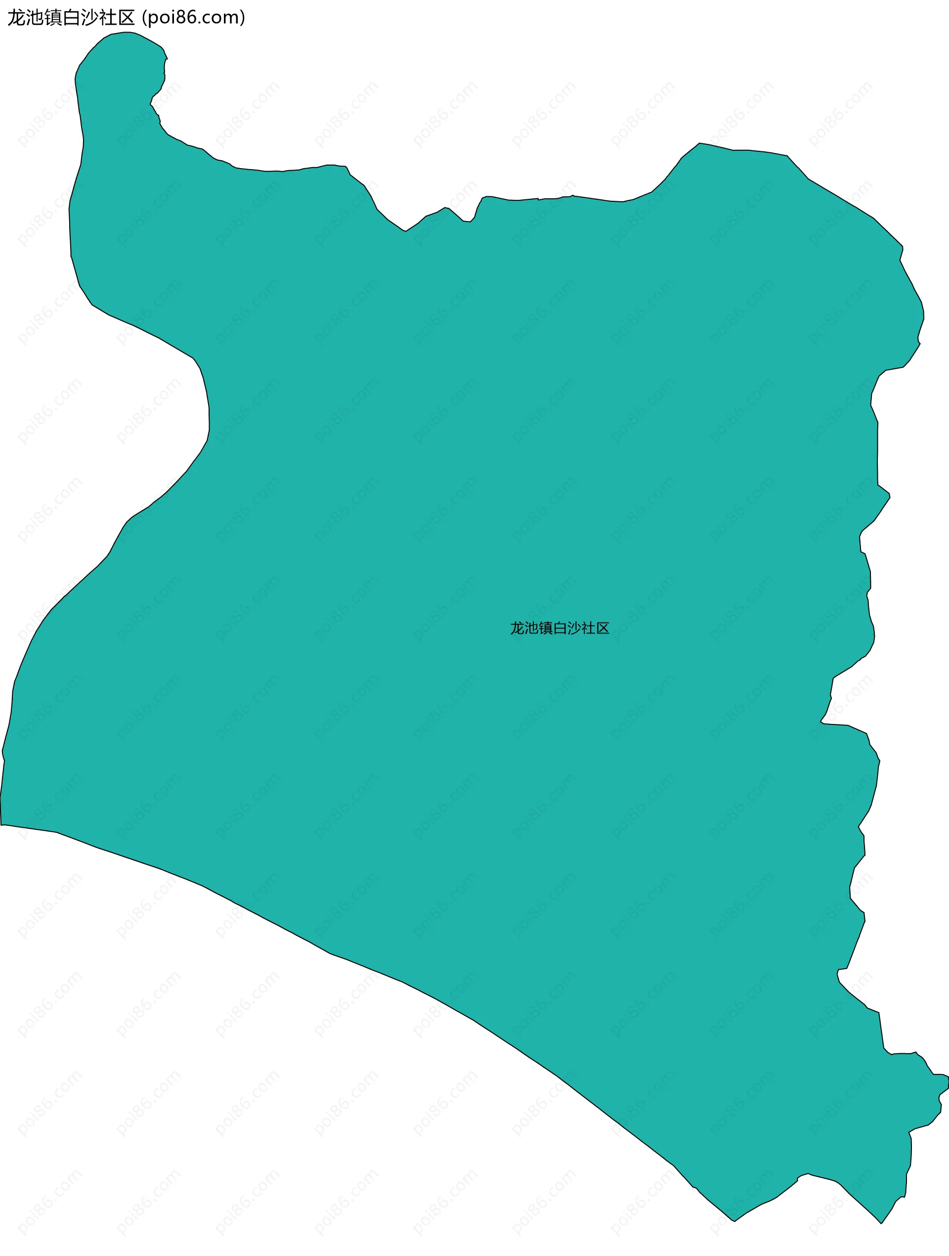 龙池镇白沙社区边界地图