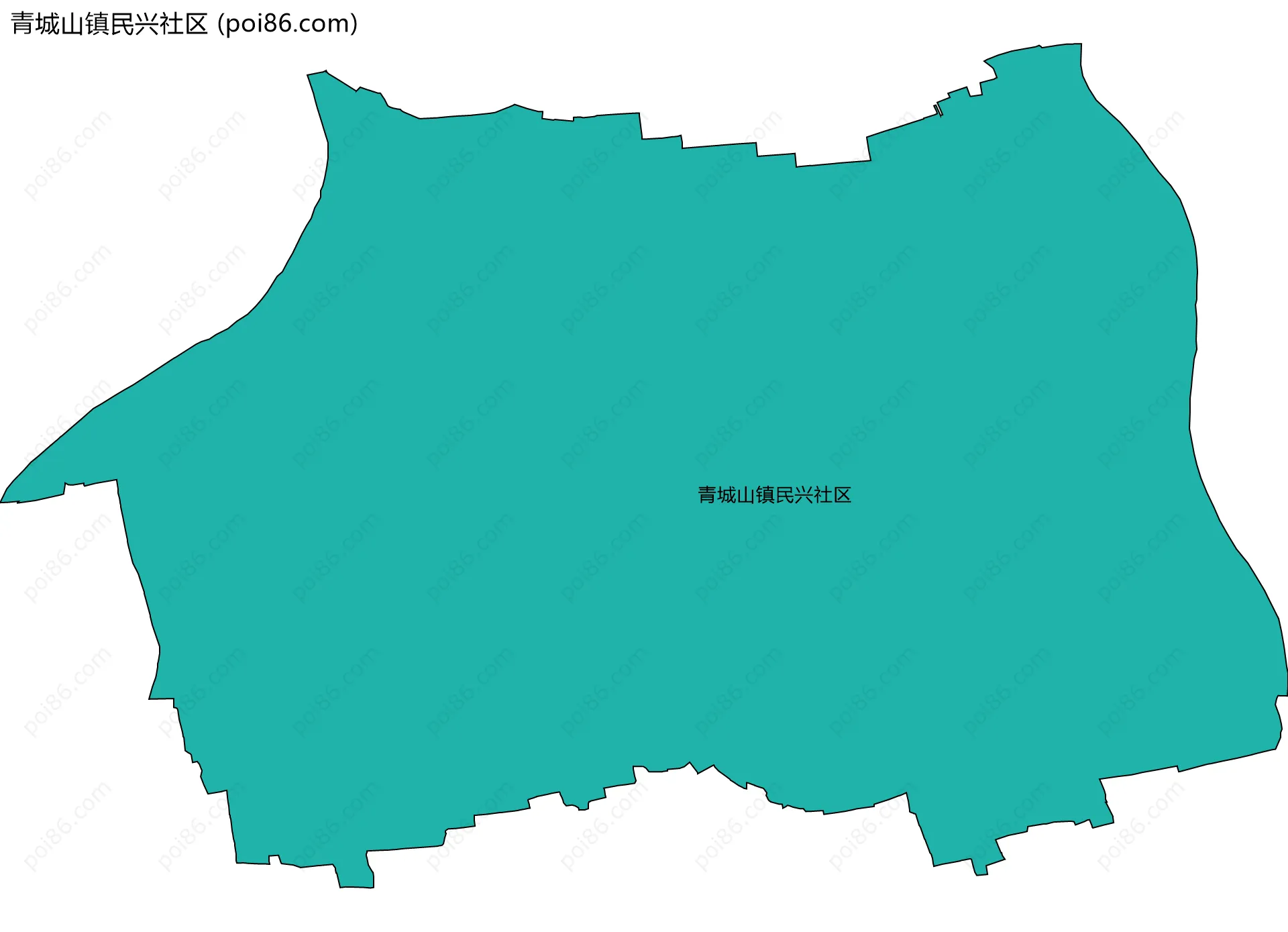 青城山镇民兴社区边界地图