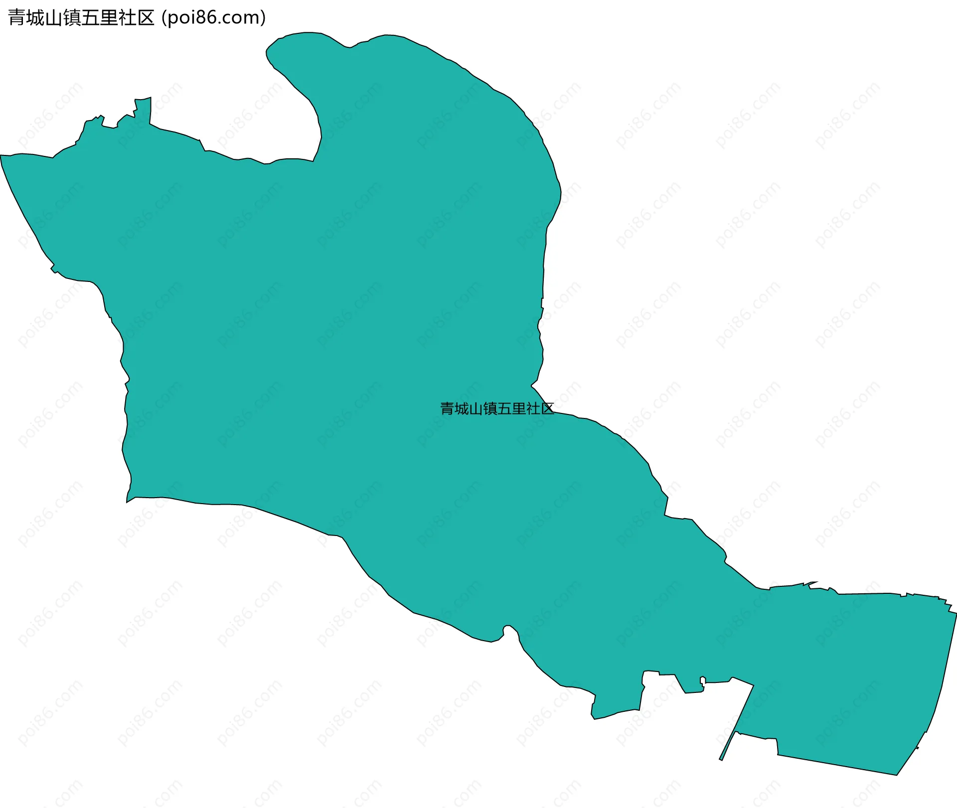 青城山镇五里社区边界地图